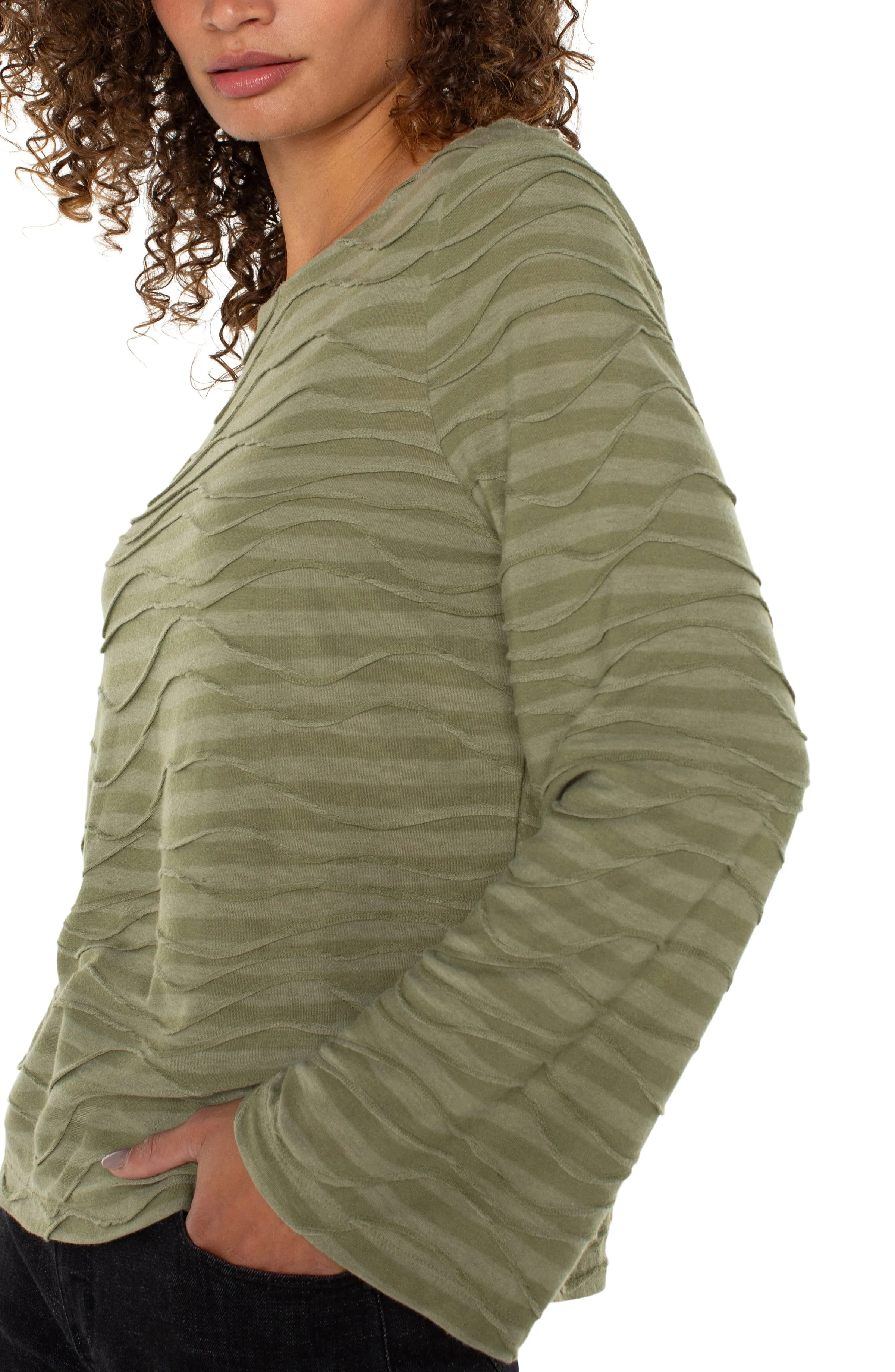 FLARED SLEEVE BOAT NECK KNIT TOP sold by Liverpool Jeans Company product image thumbnail 3