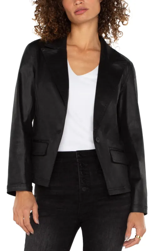 NOTCH COLLAR ONE BUTTON BLAZER - ECO sold by Liverpool Jeans Company