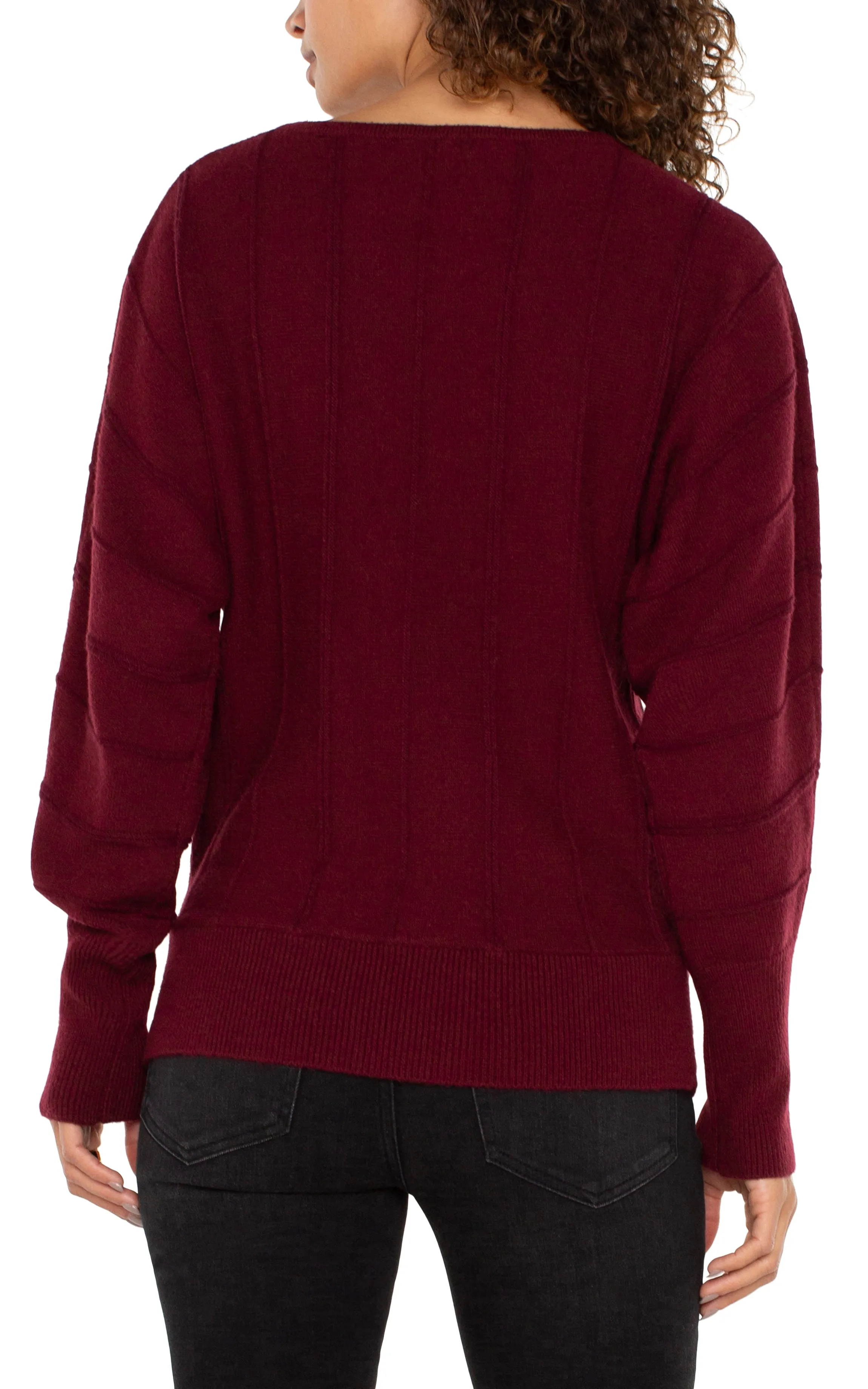LONG SLEEVE DOLMAN SWEATER WITH STRIPE sold by Liverpool Jeans Company product image thumbnail 2