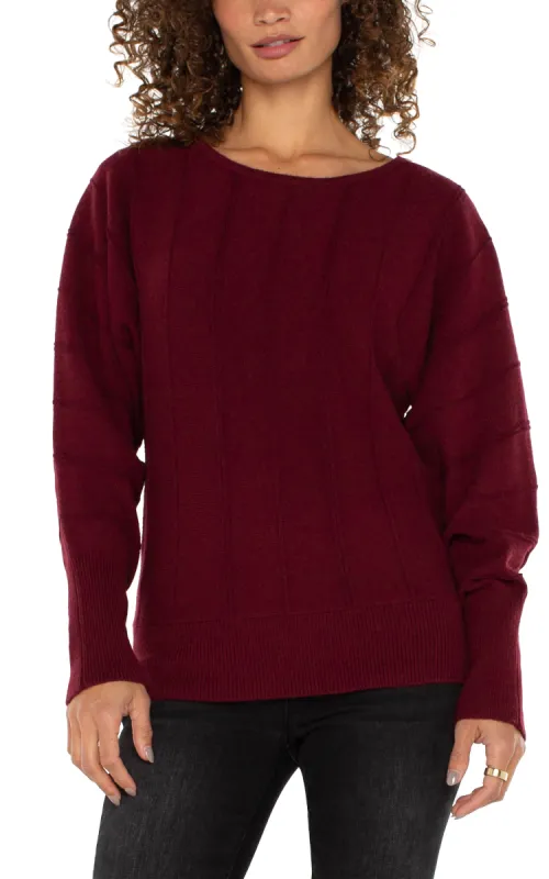 LONG SLEEVE DOLMAN SWEATER WITH STRIPE sold by Liverpool Jeans Company