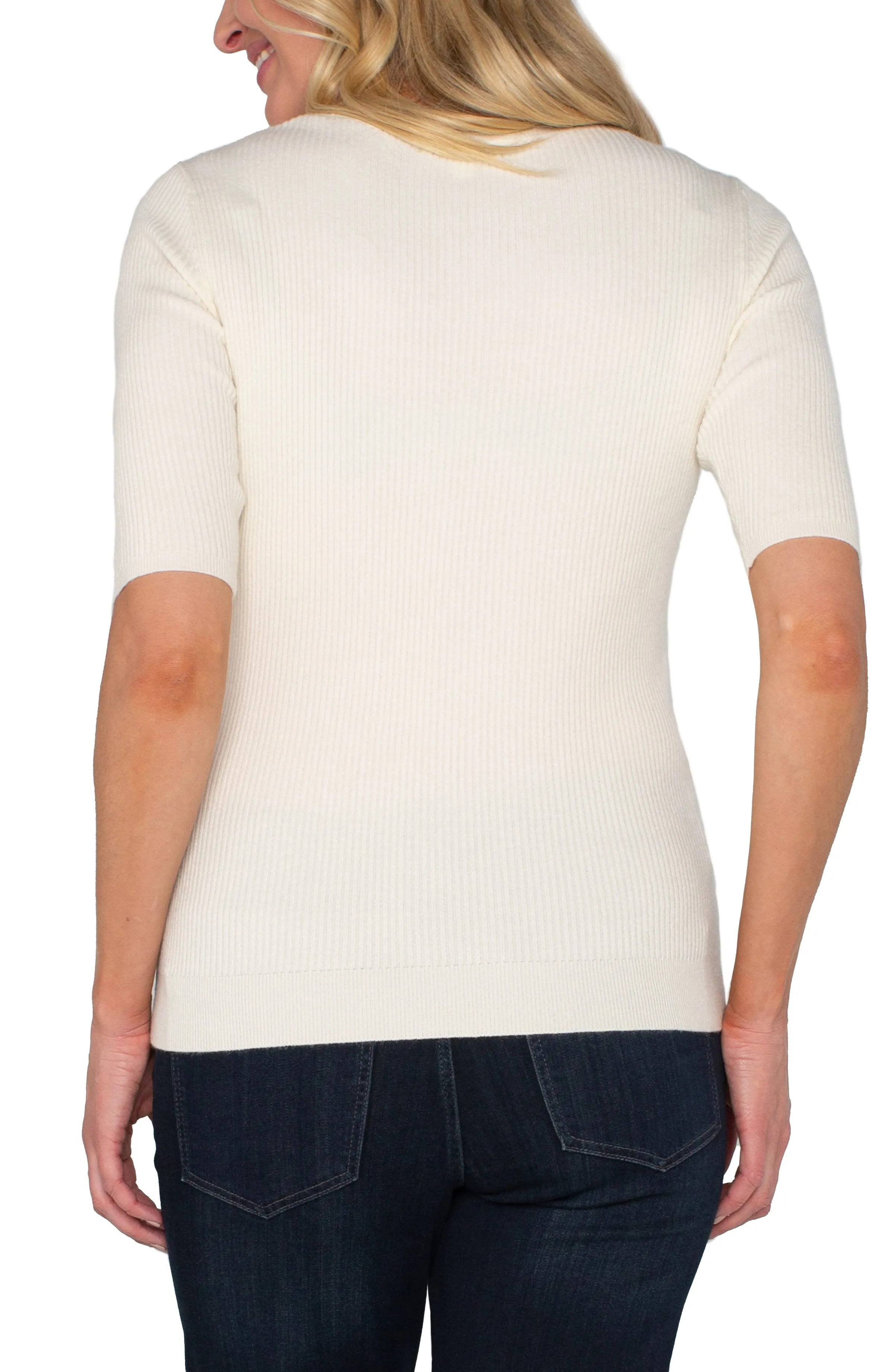 ELBOW SLEEVE CREW NECK SWEATER sold by Liverpool Jeans Company product image thumbnail 2