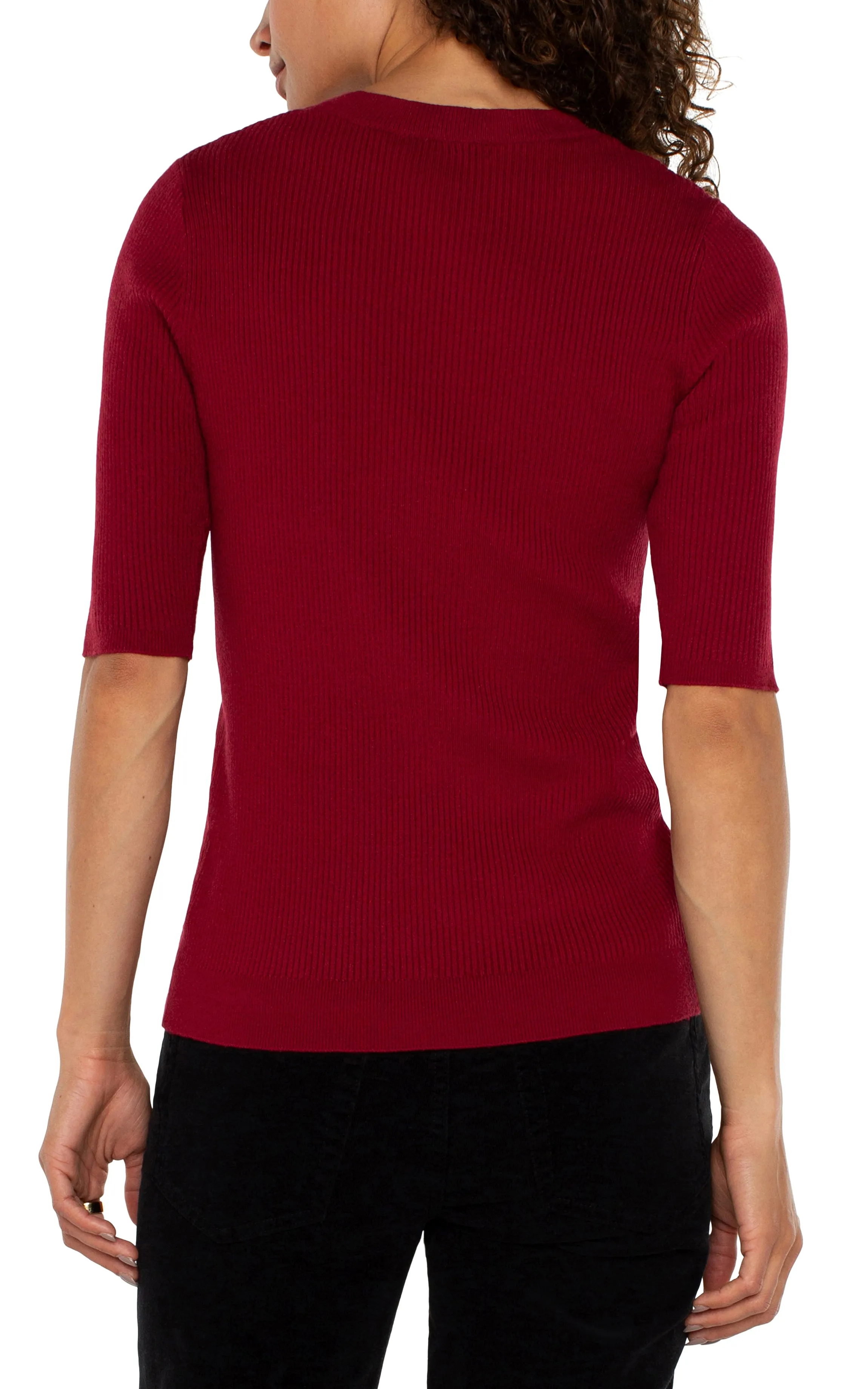 ELBOW SLEEVE CREW NECK SWEATER sold by Liverpool Jeans Company product image thumbnail 2