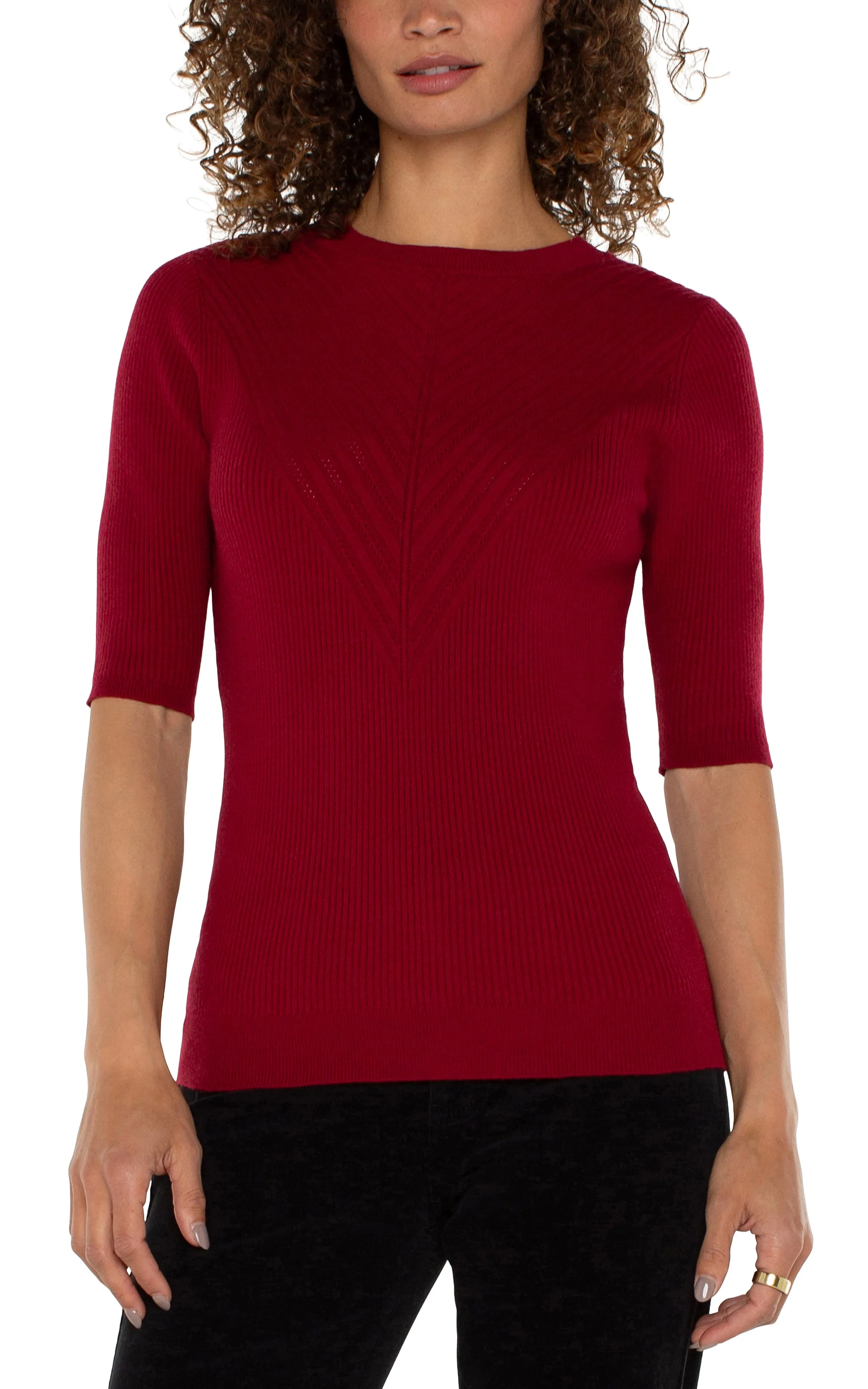 ELBOW SLEEVE CREW NECK SWEATER sold by Liverpool Jeans Company