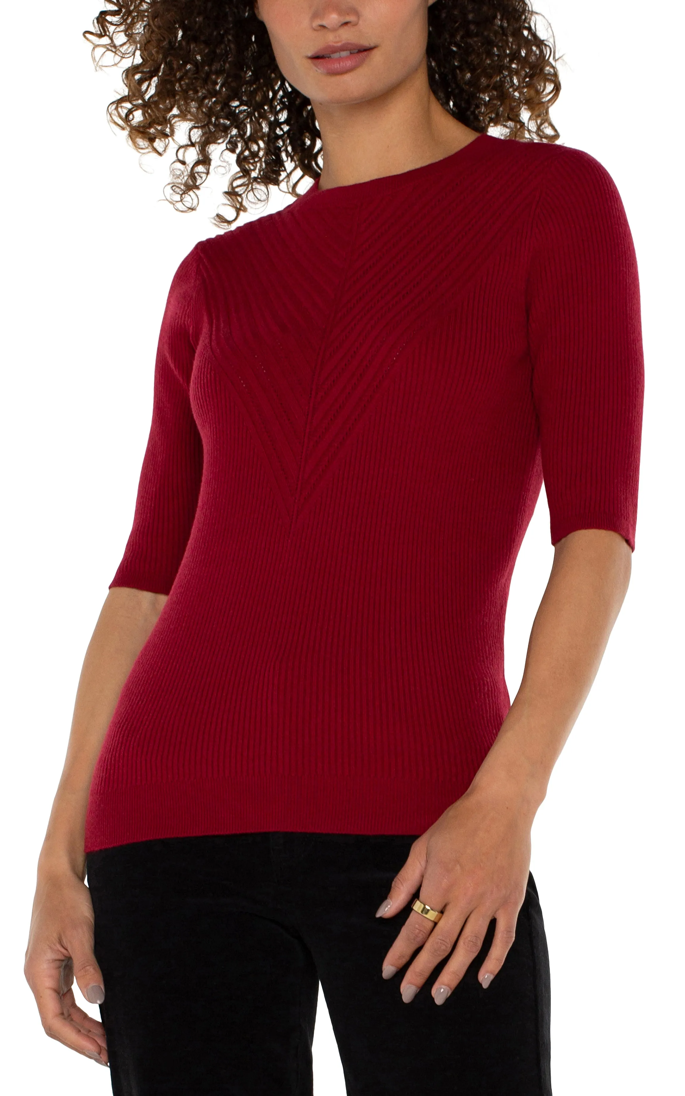 ELBOW SLEEVE CREW NECK SWEATER sold by Liverpool Jeans Company product image thumbnail 4