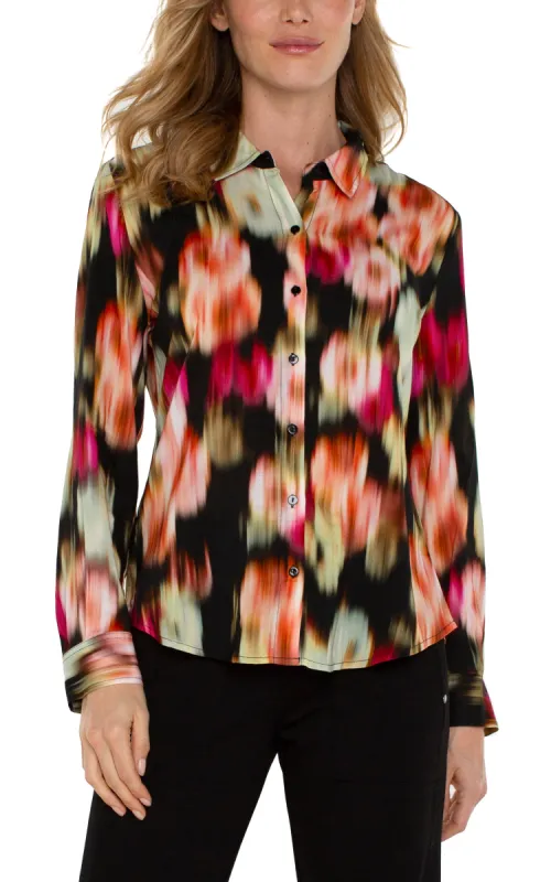 BUTTON UP WOVEN BLOUSE sold by Liverpool Jeans Company
