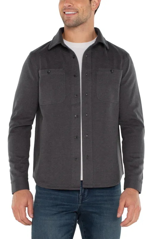 KNIT BUTTON UP LONG SLEEVE SHIRT sold by Liverpool Jeans Company