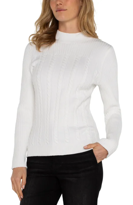 MOCK NECK CABLE SWEATER sold by Liverpool Jeans Company