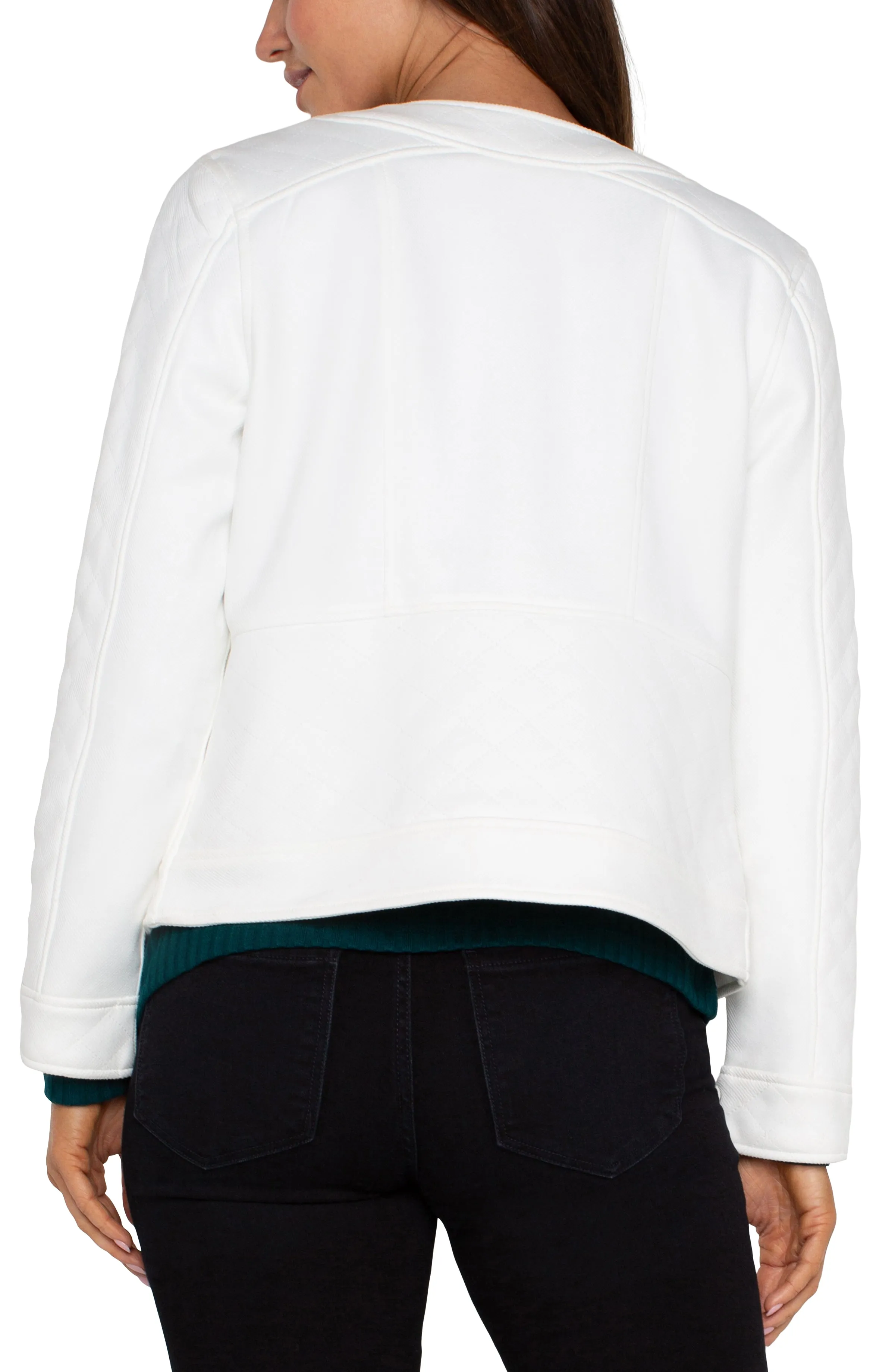 SCOOP NECK QUILTED ZIP JACKET sold by Liverpool Jeans Company product image thumbnail 2