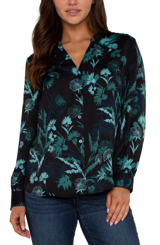 BUTTON FRONT SHIRT WITH BANDED COLLAR sold by Liverpool Jeans Company