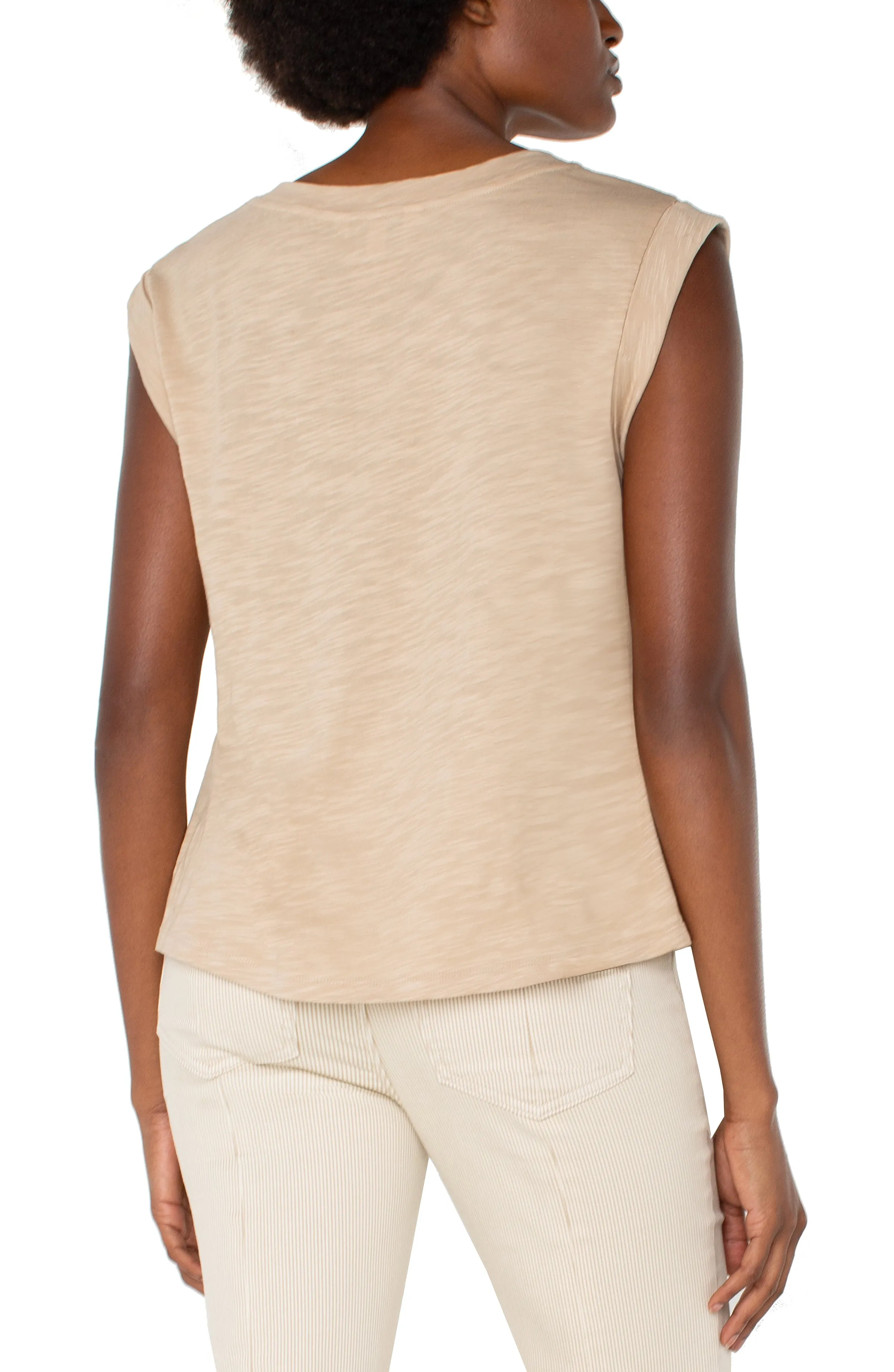 SLEEVELESS WOVEN KNIT TOP sold by Liverpool Jeans Company product image thumbnail 3
