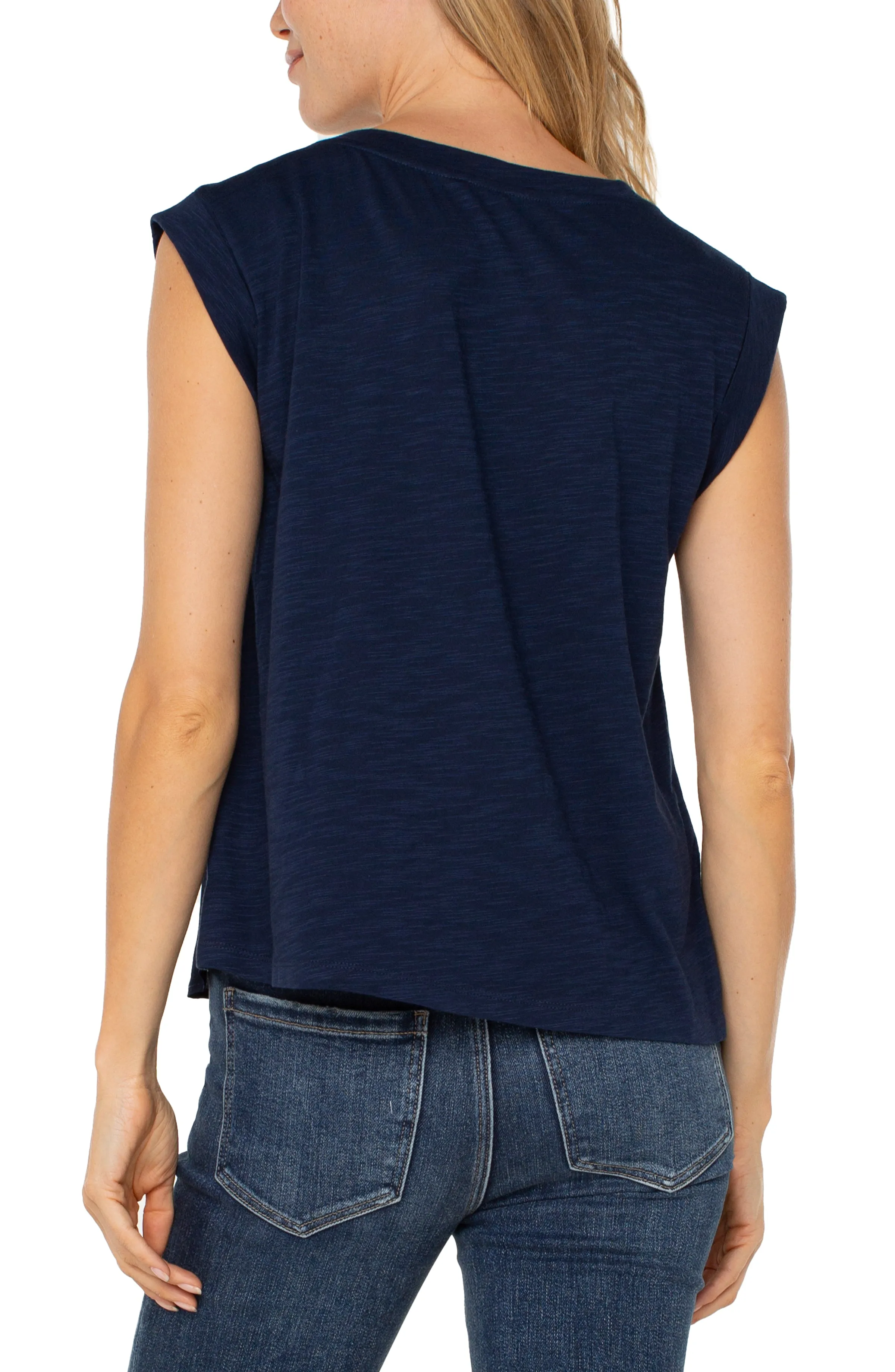 SLEEVELESS WOVEN KNIT TOP sold by Liverpool Jeans Company product image thumbnail 2