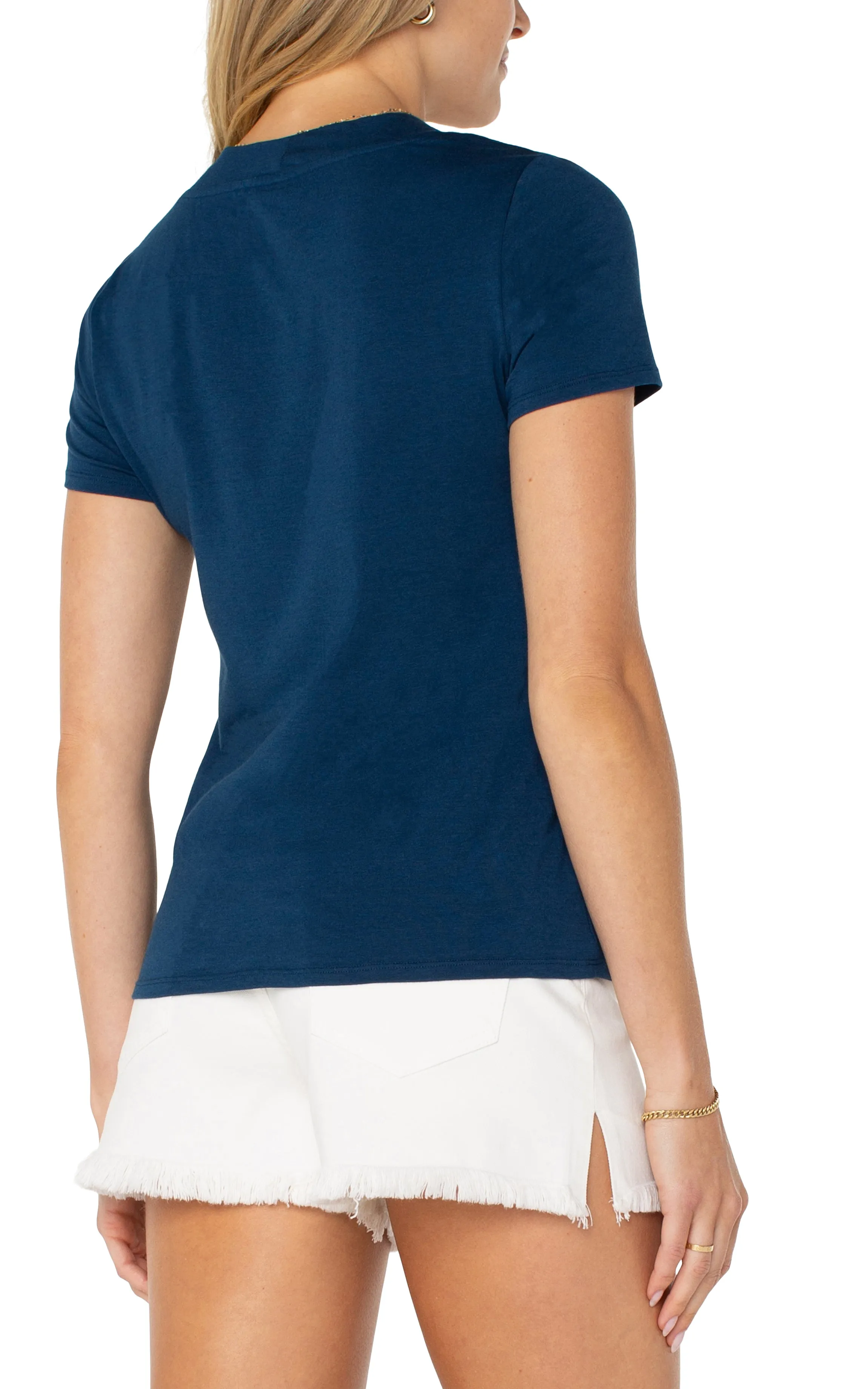 SHORT SLEEVE KNIT TEE sold by Liverpool Jeans Company product image thumbnail 2