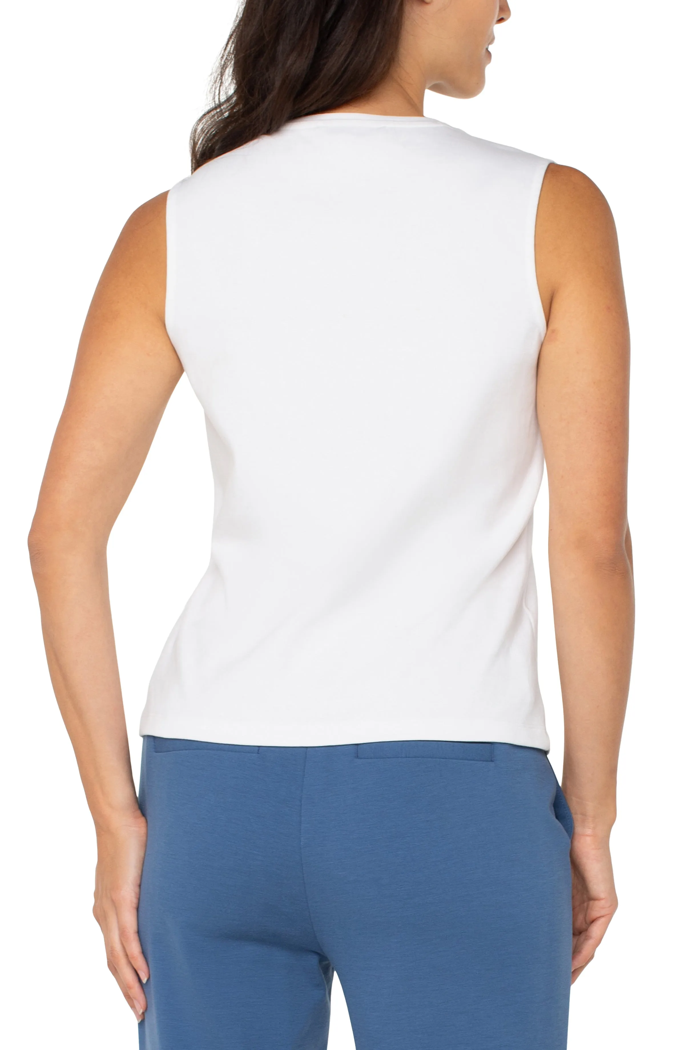 SLEEVELESS V NECK KNIT TOP sold by Liverpool Jeans Company product image thumbnail 2