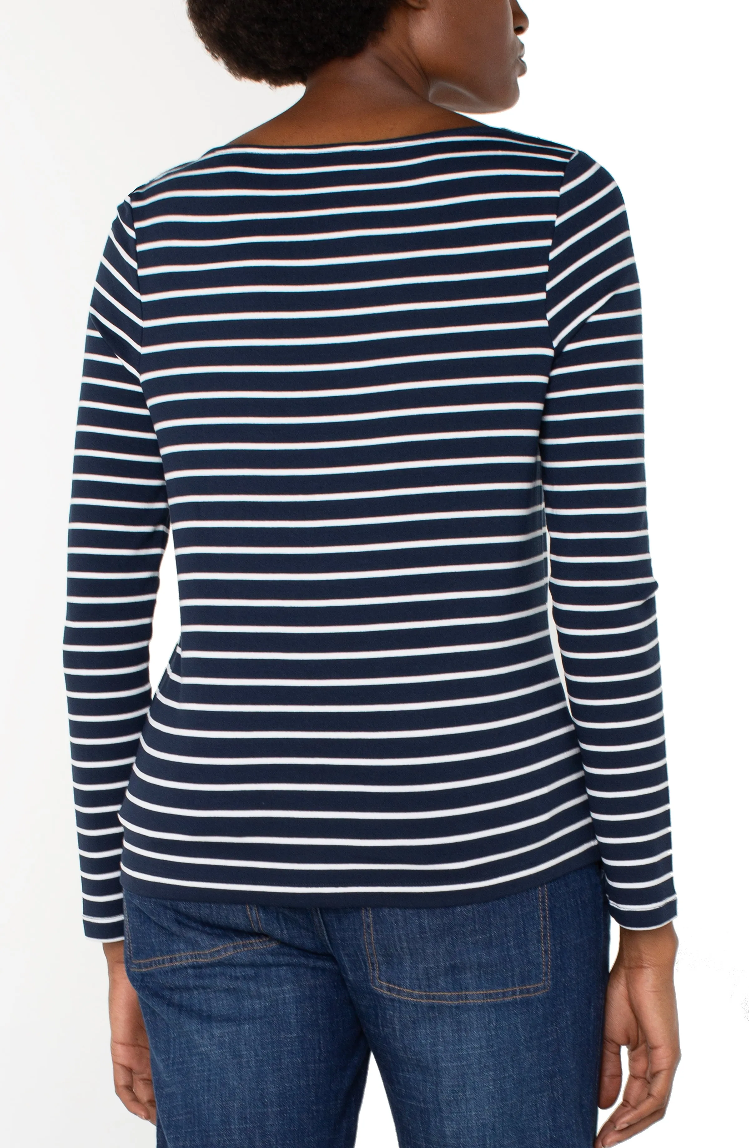 LONG SLEEVE BOATNECK KNIT TOP sold by Liverpool Jeans Company product image thumbnail 2