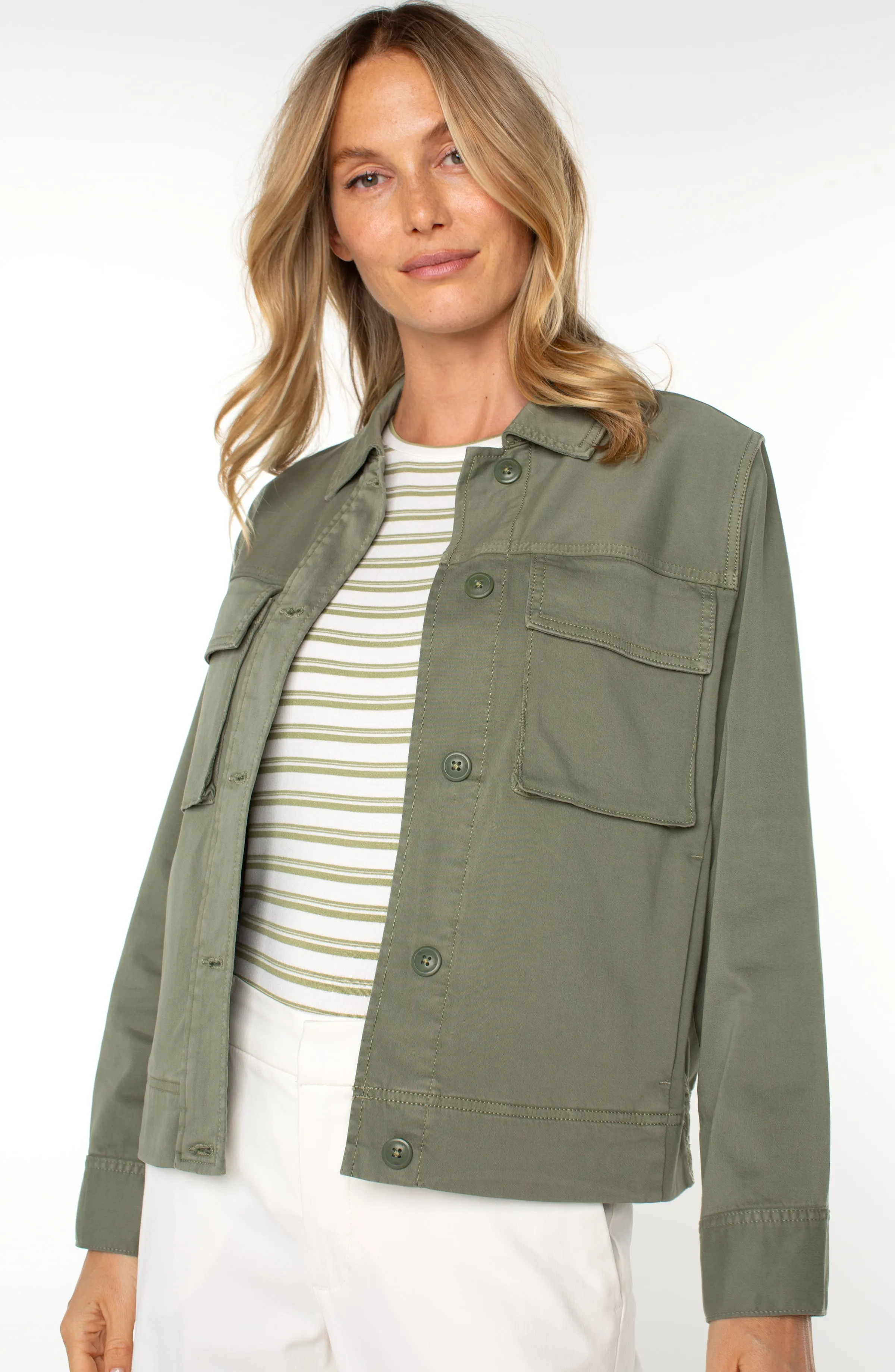 BUTTON FRONT CARGO JACKET sold by Liverpool Jeans Company