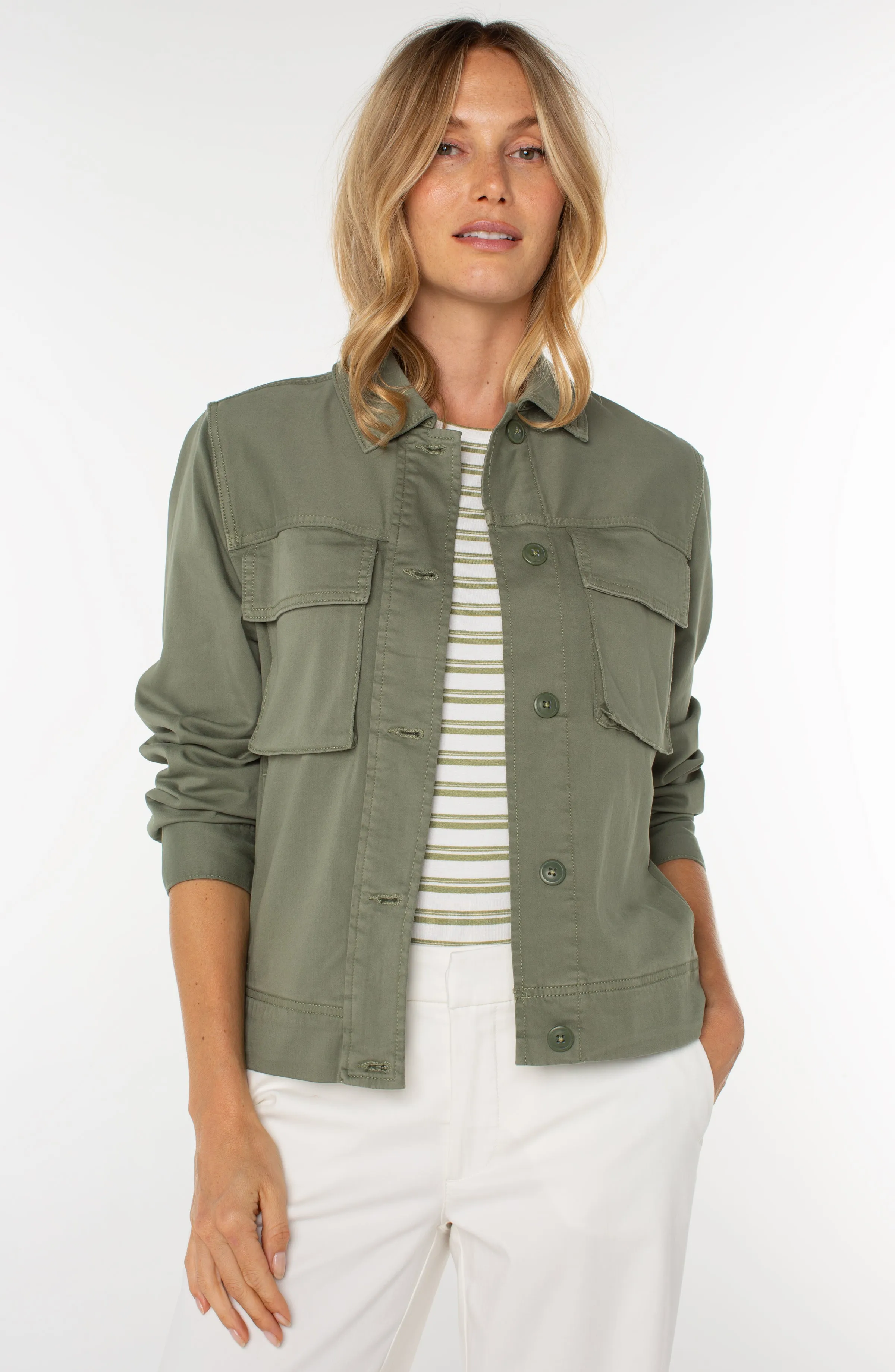 BUTTON FRONT CARGO JACKET sold by Liverpool Jeans Company product image thumbnail 2