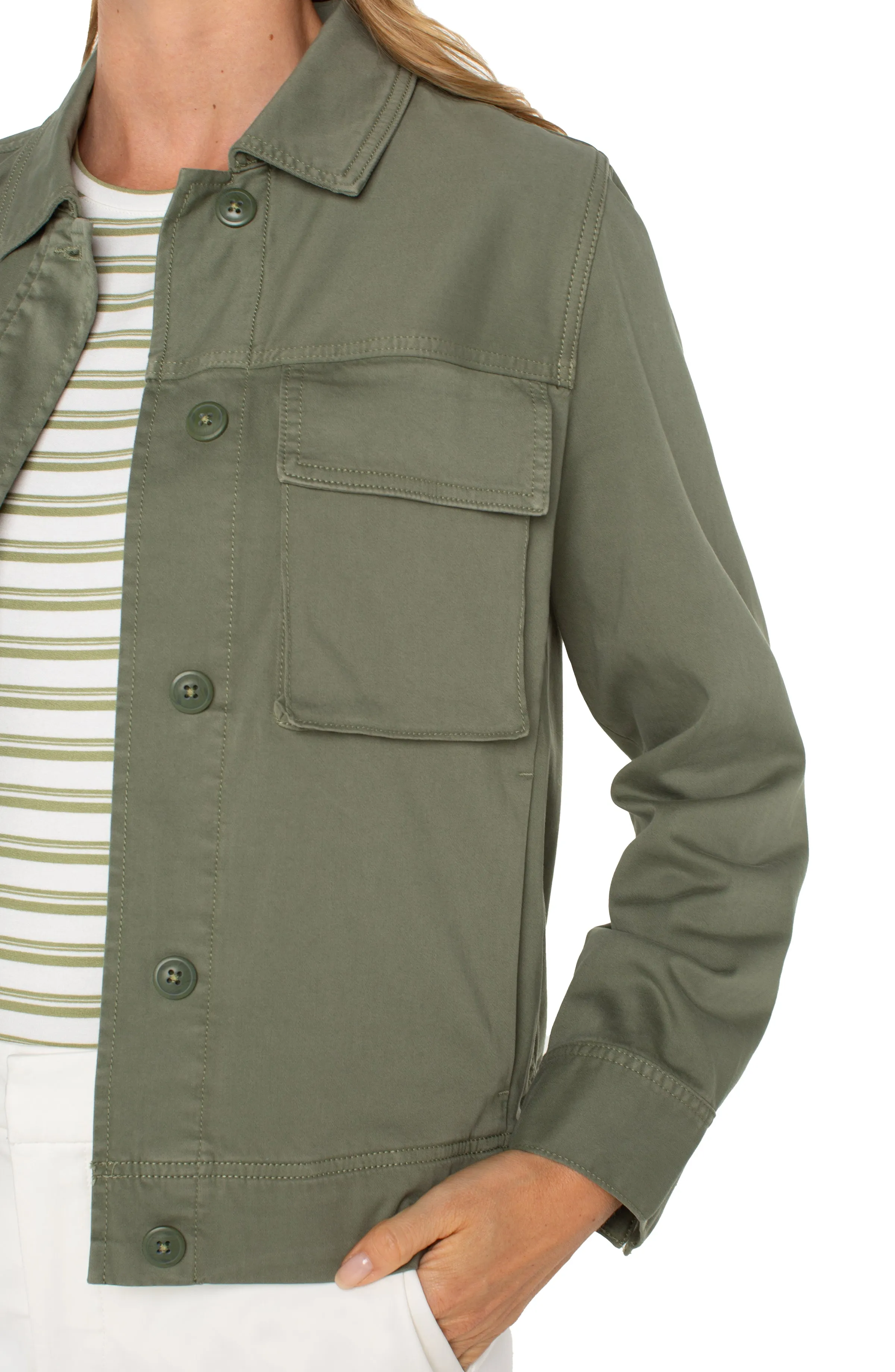 BUTTON FRONT CARGO JACKET sold by Liverpool Jeans Company product image thumbnail 4