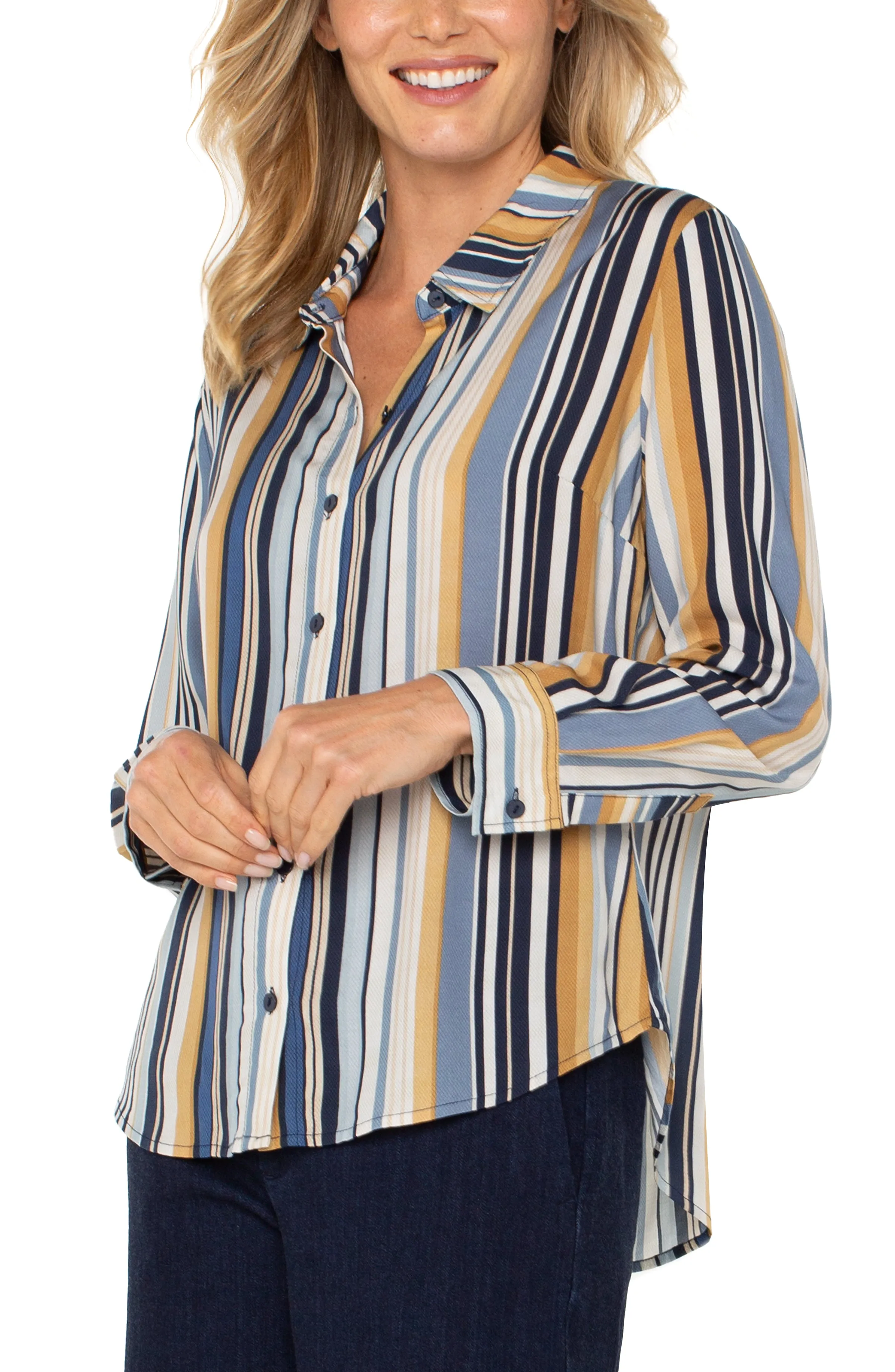 BUTTON UP WOVEN BLOUSE sold by Liverpool Jeans Company product image thumbnail 4
