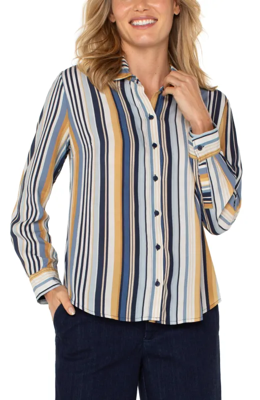 BUTTON UP WOVEN BLOUSE sold by Liverpool Jeans Company