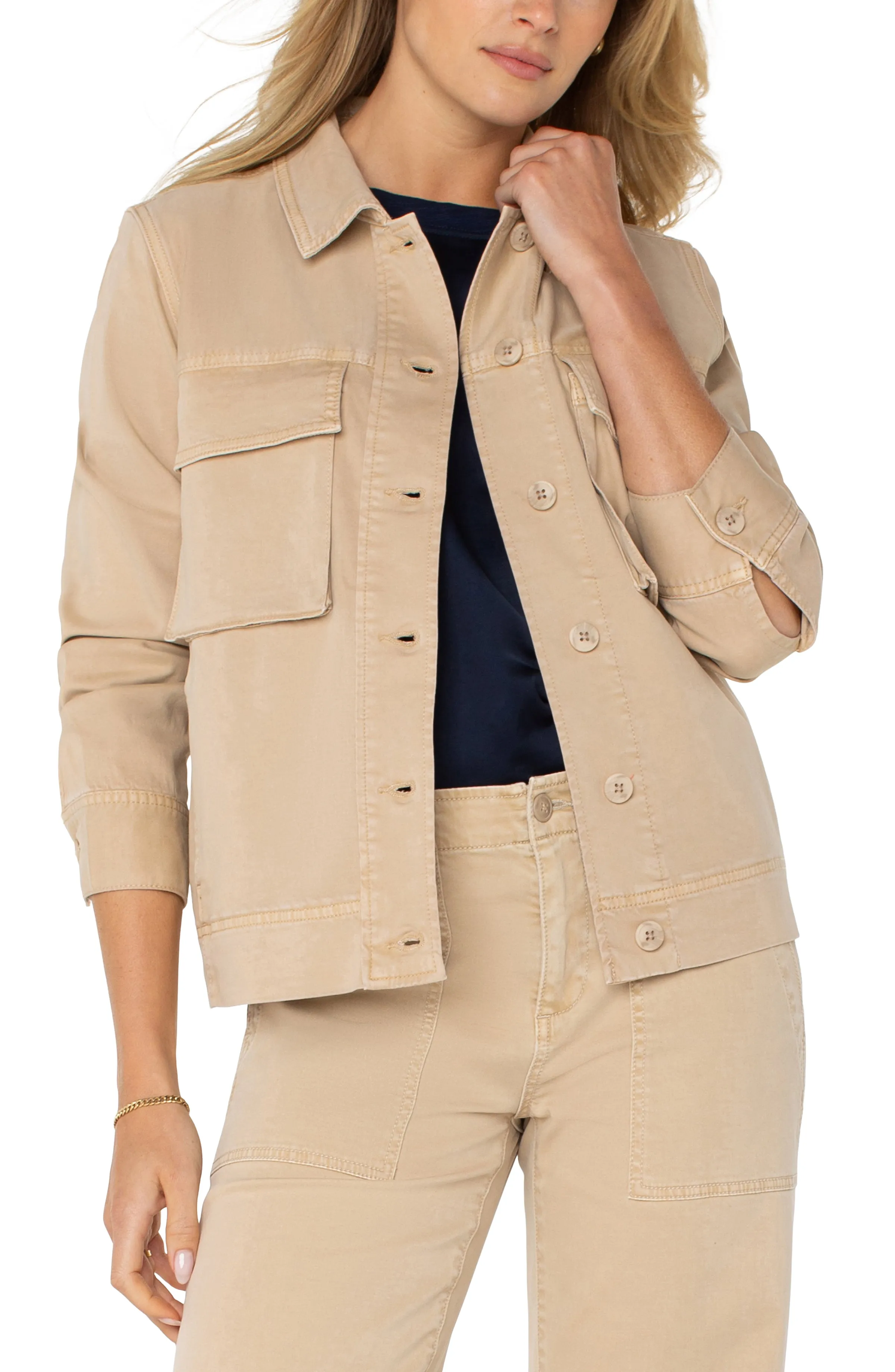 BUTTON FRONT CARGO JACKET sold by Liverpool Jeans Company product image thumbnail 4