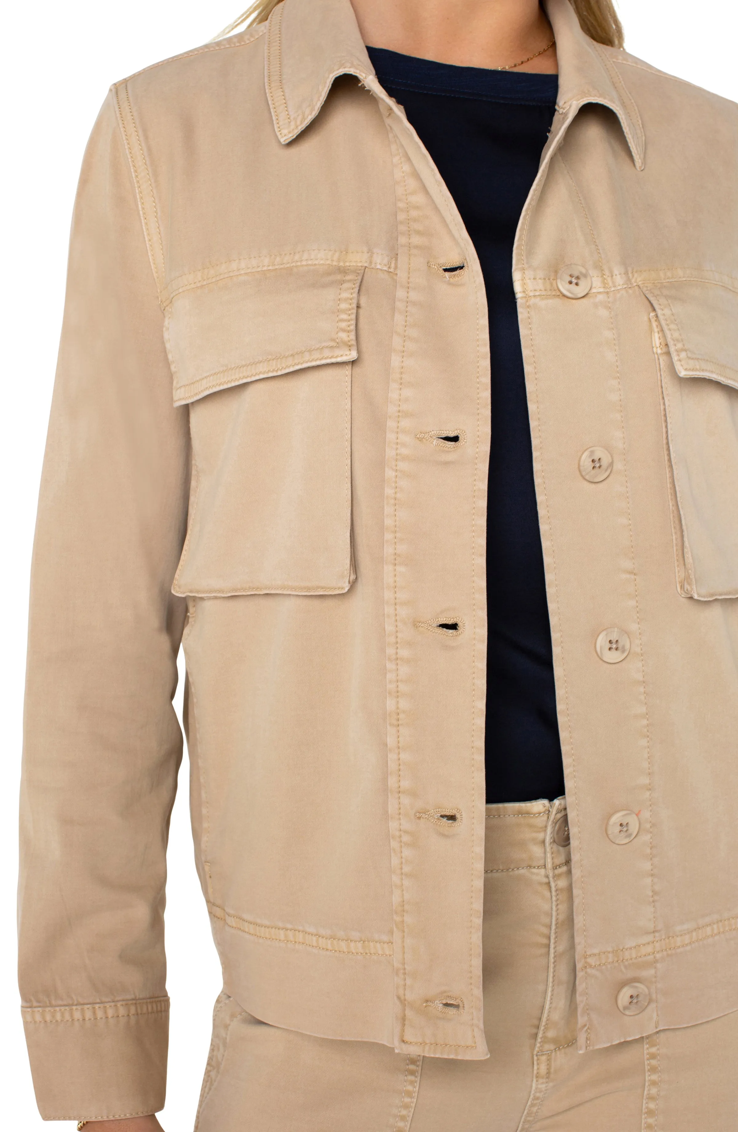 BUTTON FRONT CARGO JACKET sold by Liverpool Jeans Company product image thumbnail 3