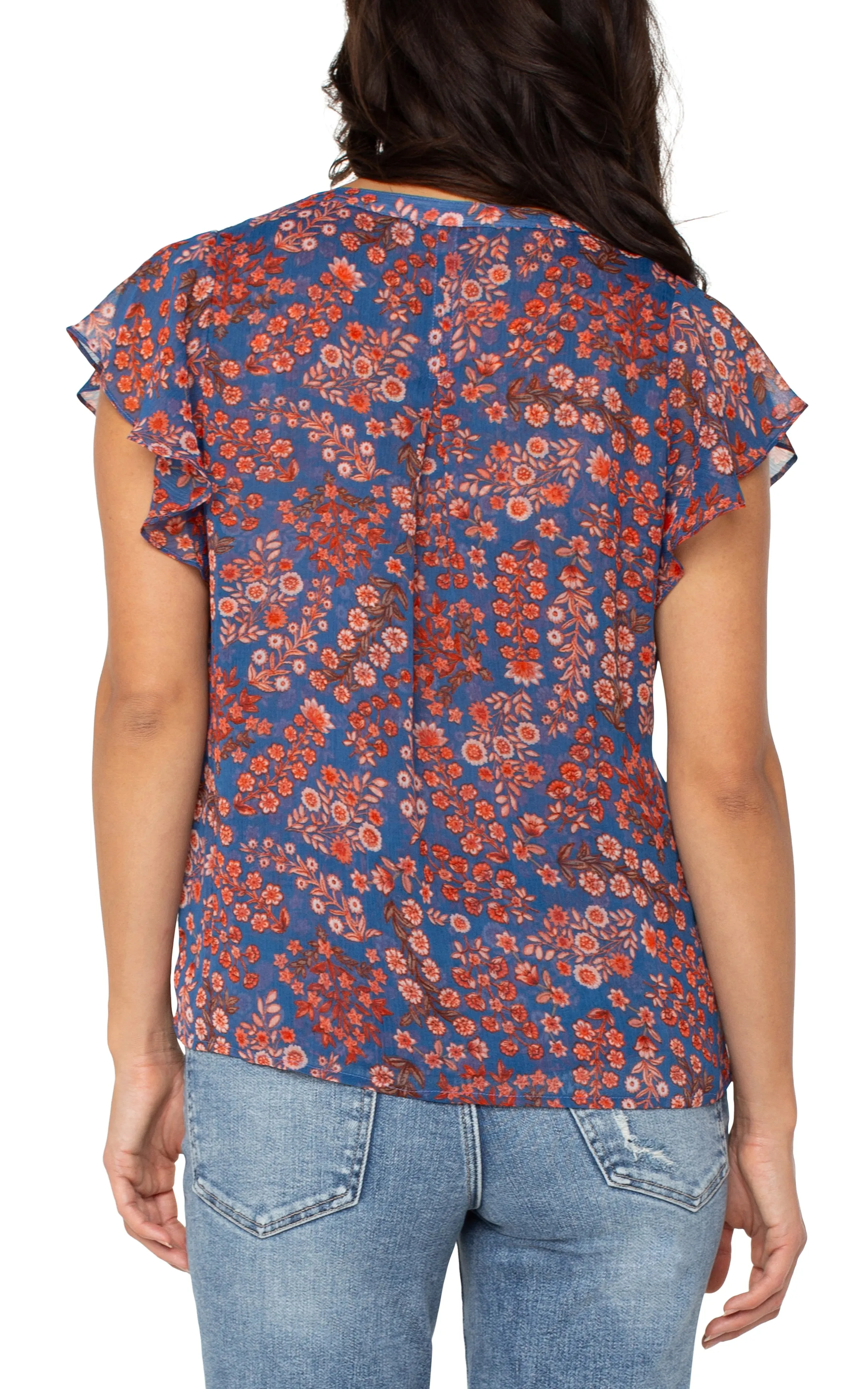 DOUBLE LAYER FLUTTER SLEEVE BLOUSE sold by Liverpool Jeans Company product image thumbnail 3