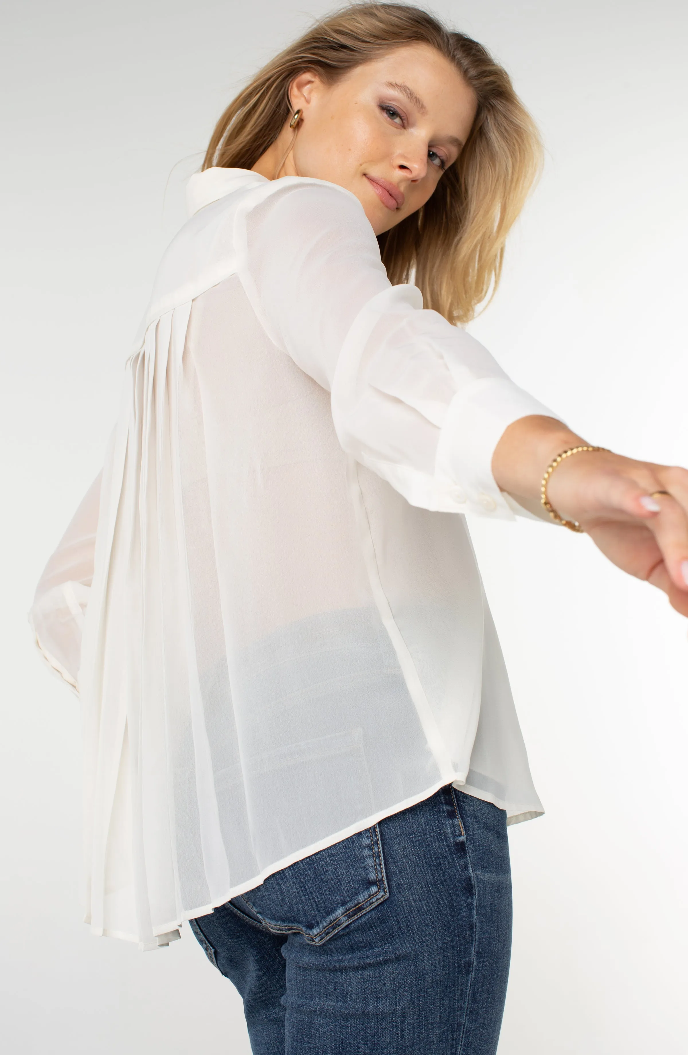 LONG SLEEVE SHIRT WITH PLEAT BACK sold by Liverpool Jeans Company product image thumbnail 2
