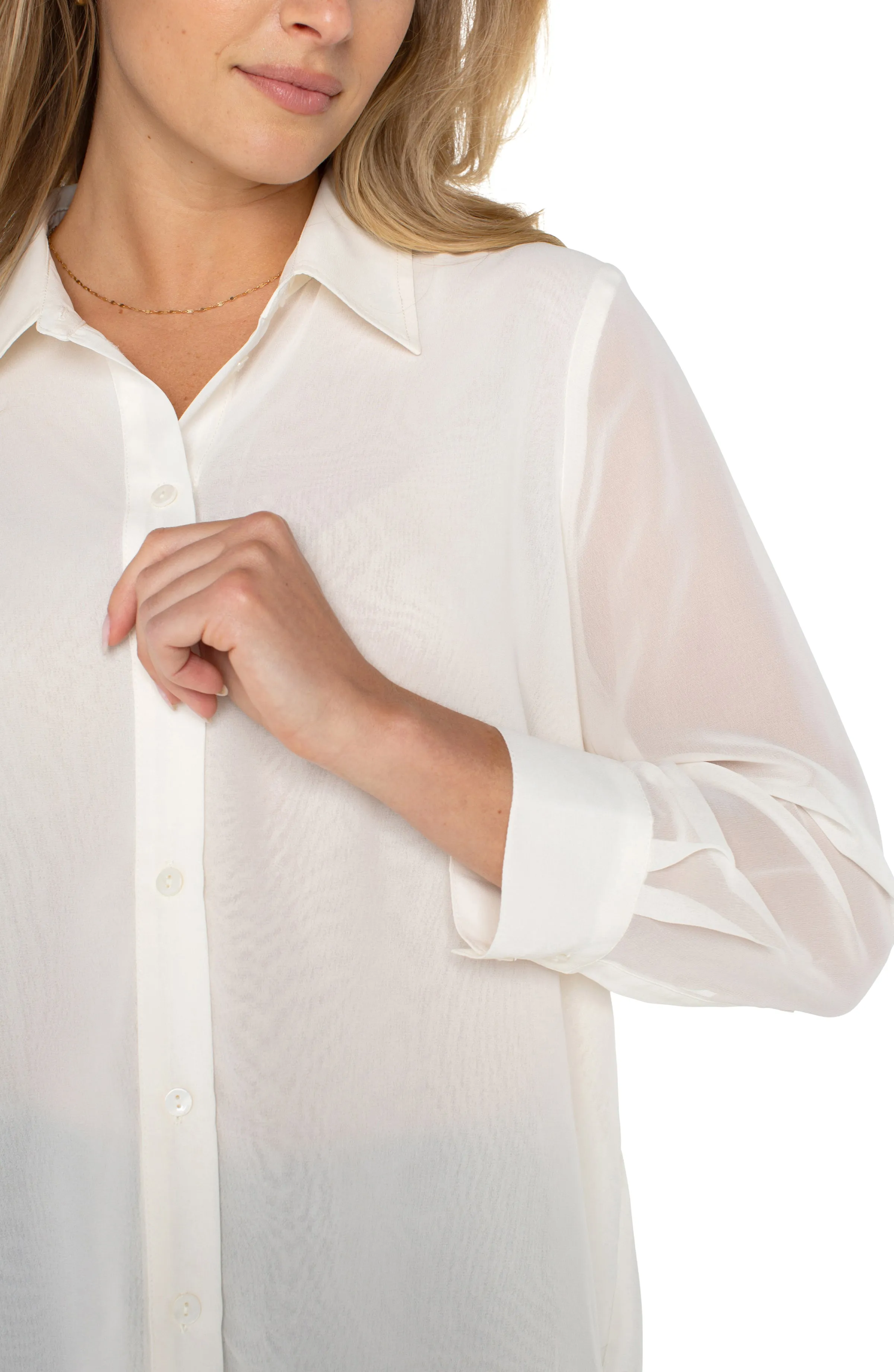 LONG SLEEVE SHIRT WITH PLEAT BACK sold by Liverpool Jeans Company product image thumbnail 4