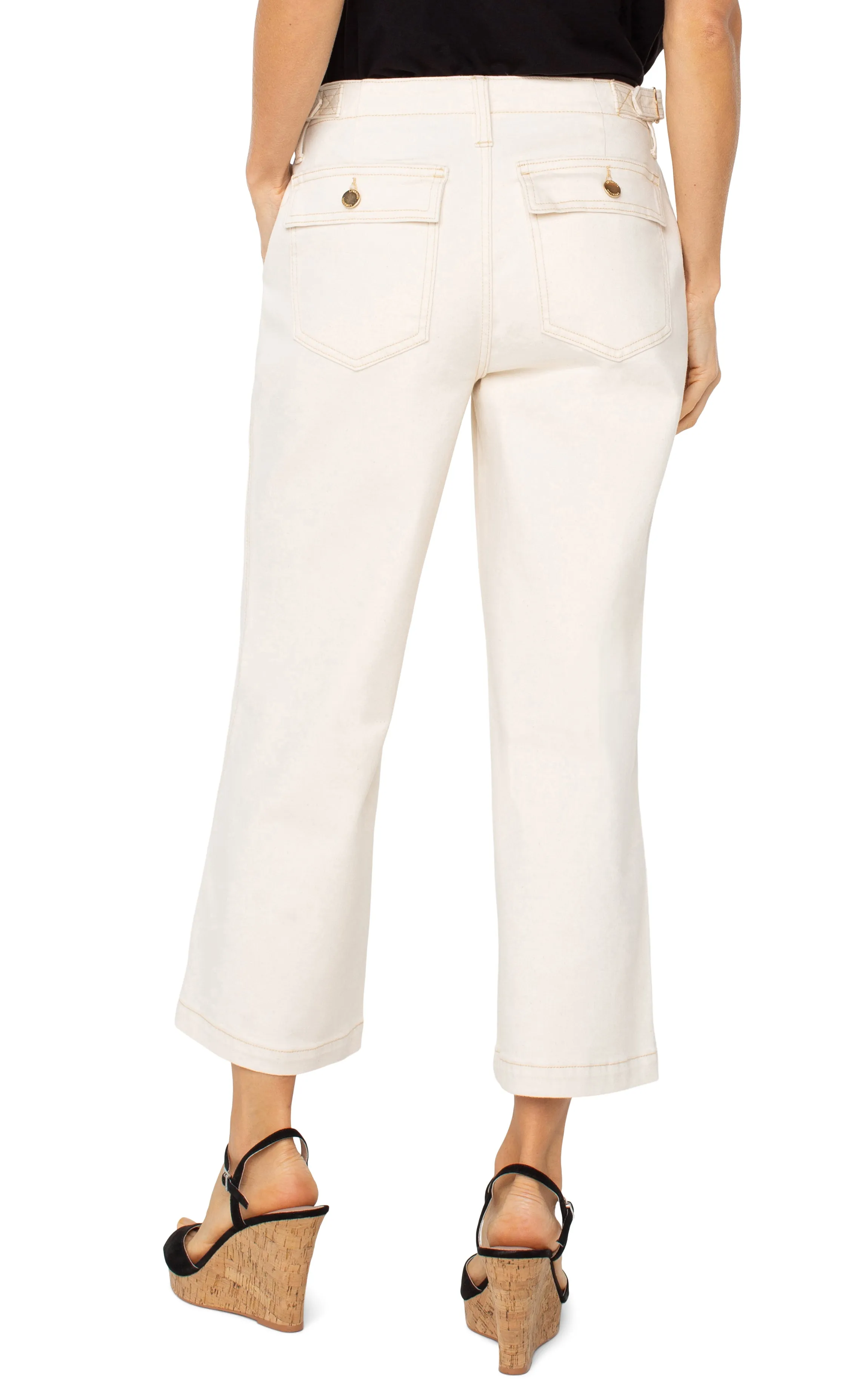UTILITY STRIDE WIDE LEG CROP W/ SIDE TABS sold by Liverpool Jeans Company product image thumbnail 4