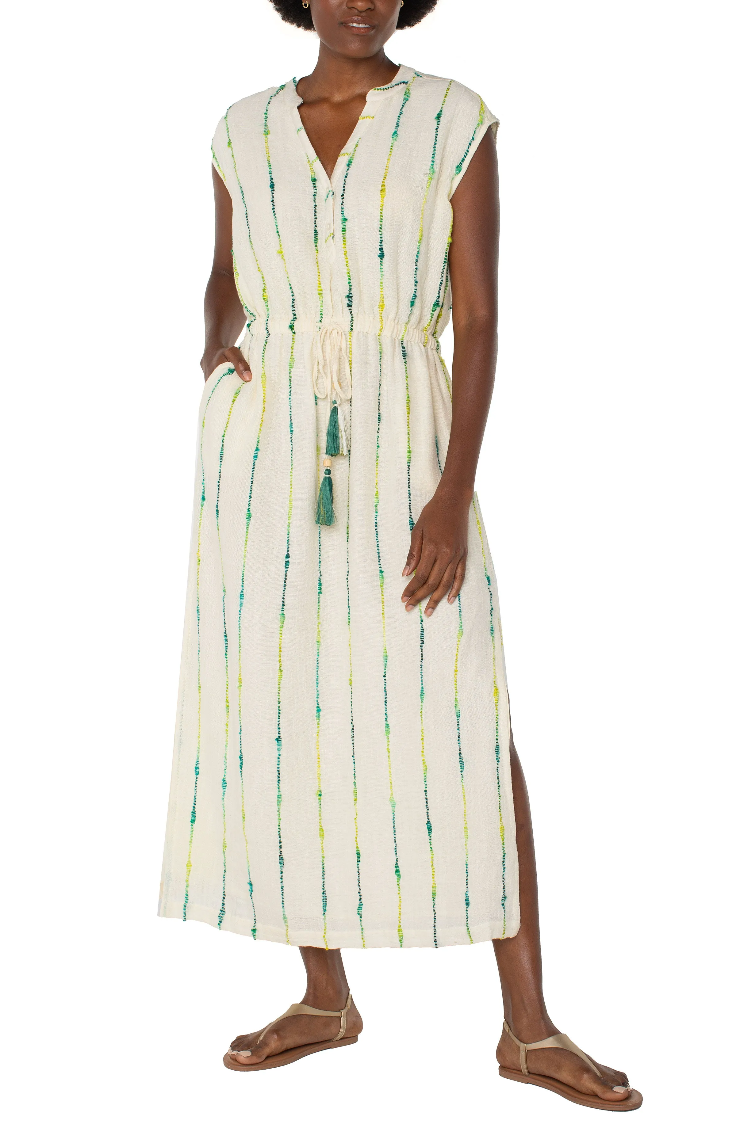 MIDI DRESS WITH SMOCKED WAIST sold by Liverpool Jeans Company