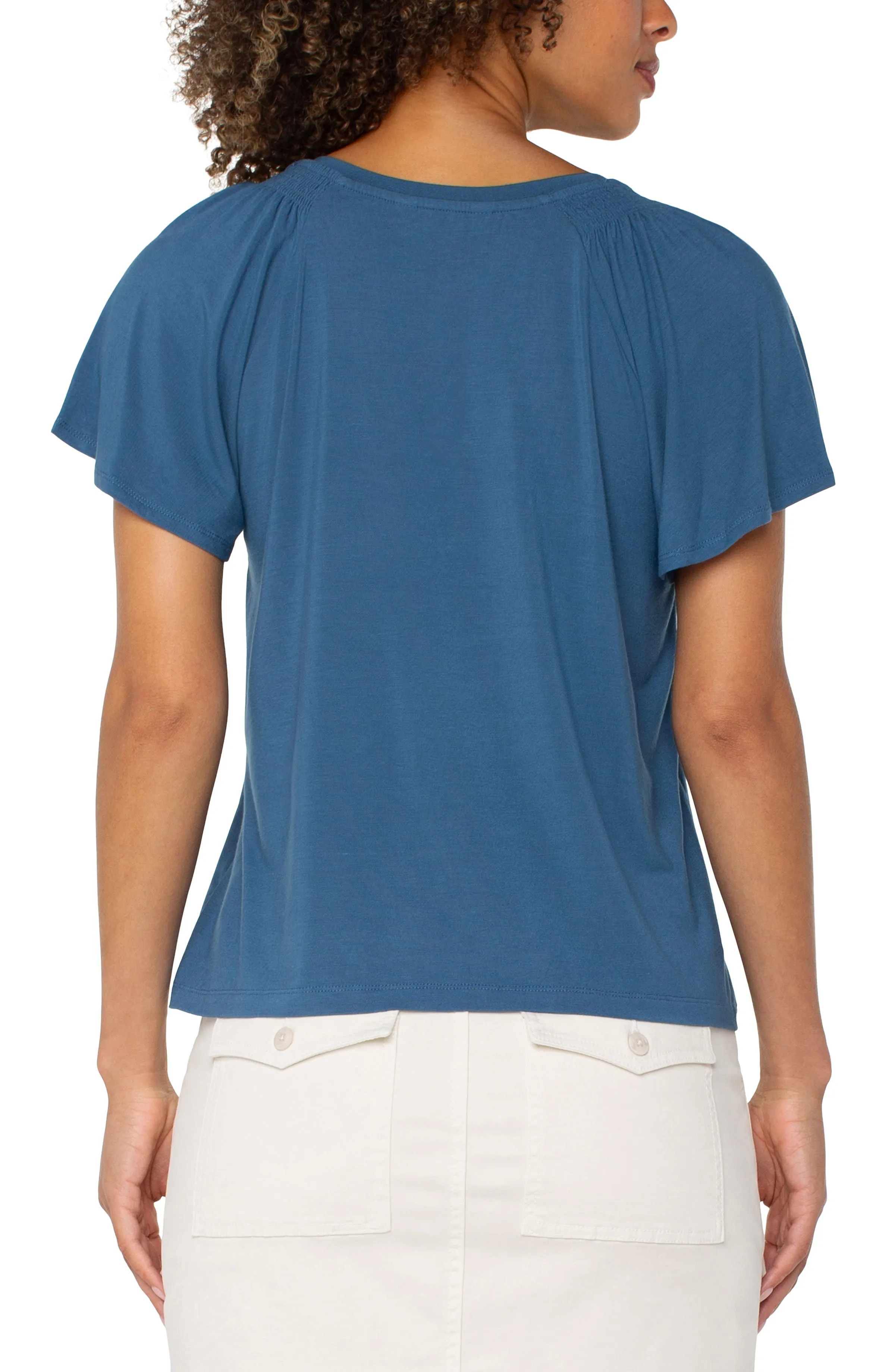 PETITE FLUTTER SLEEVE KNIT TOP sold by Liverpool Jeans Company product image thumbnail 2