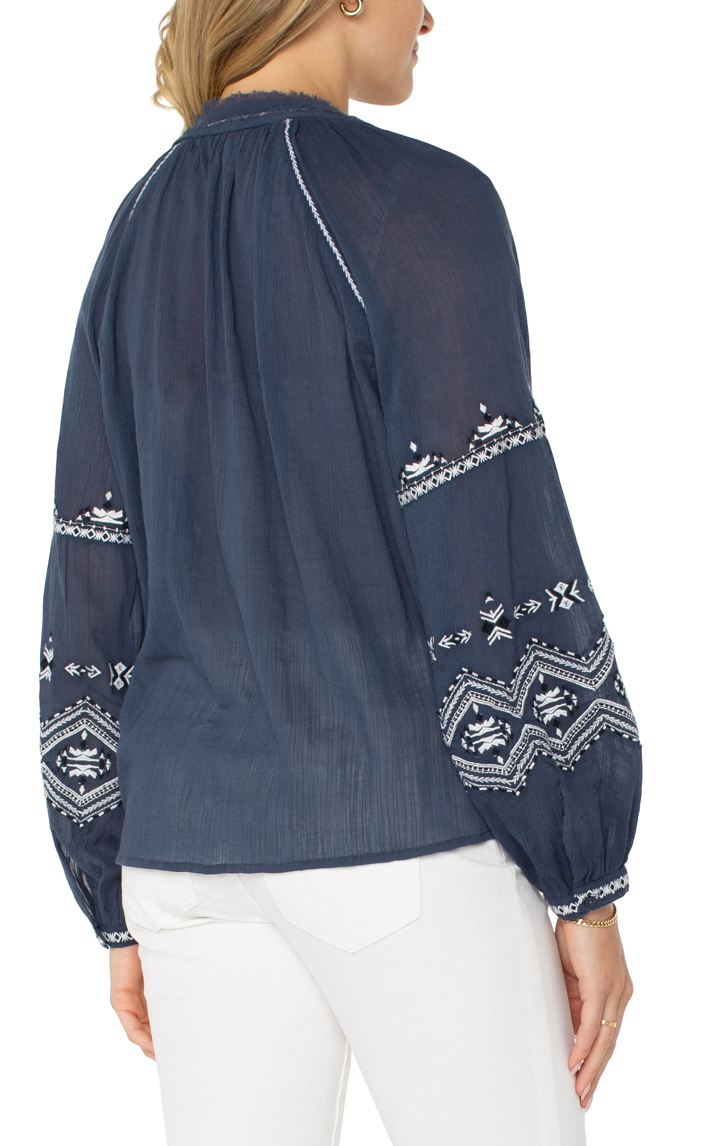 LONG SLEEVE RAGLAN WOVEN BLOUSE sold by Liverpool Jeans Company product image thumbnail 2