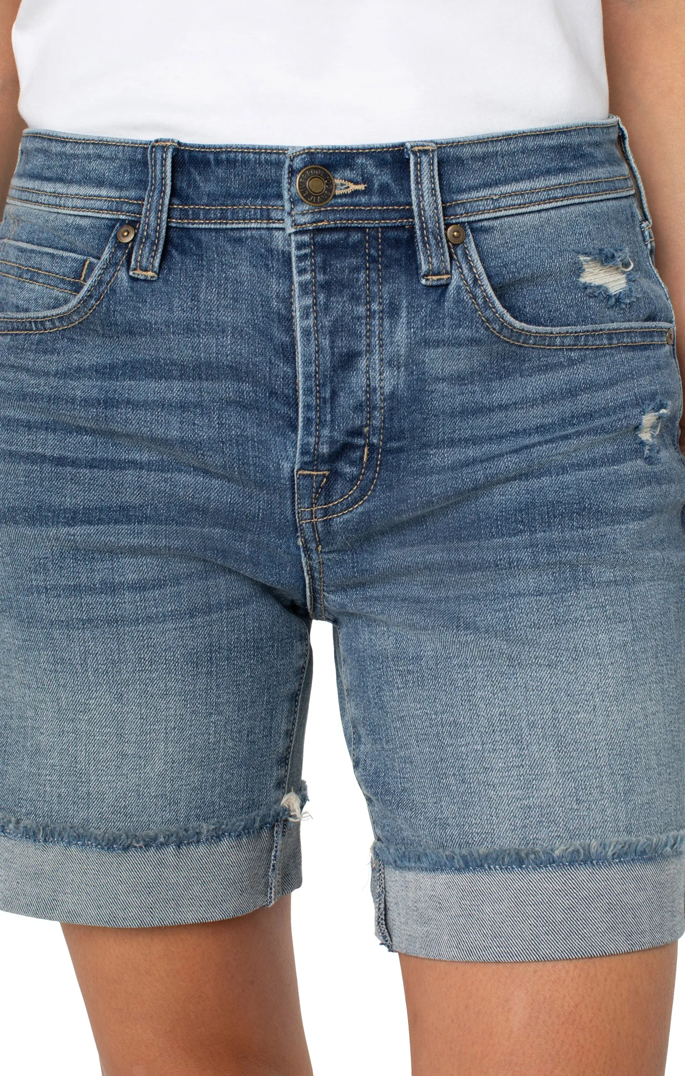 THE KEEPER SHORT WITH FRAY CUFF sold by Liverpool Jeans Company product image thumbnail 3