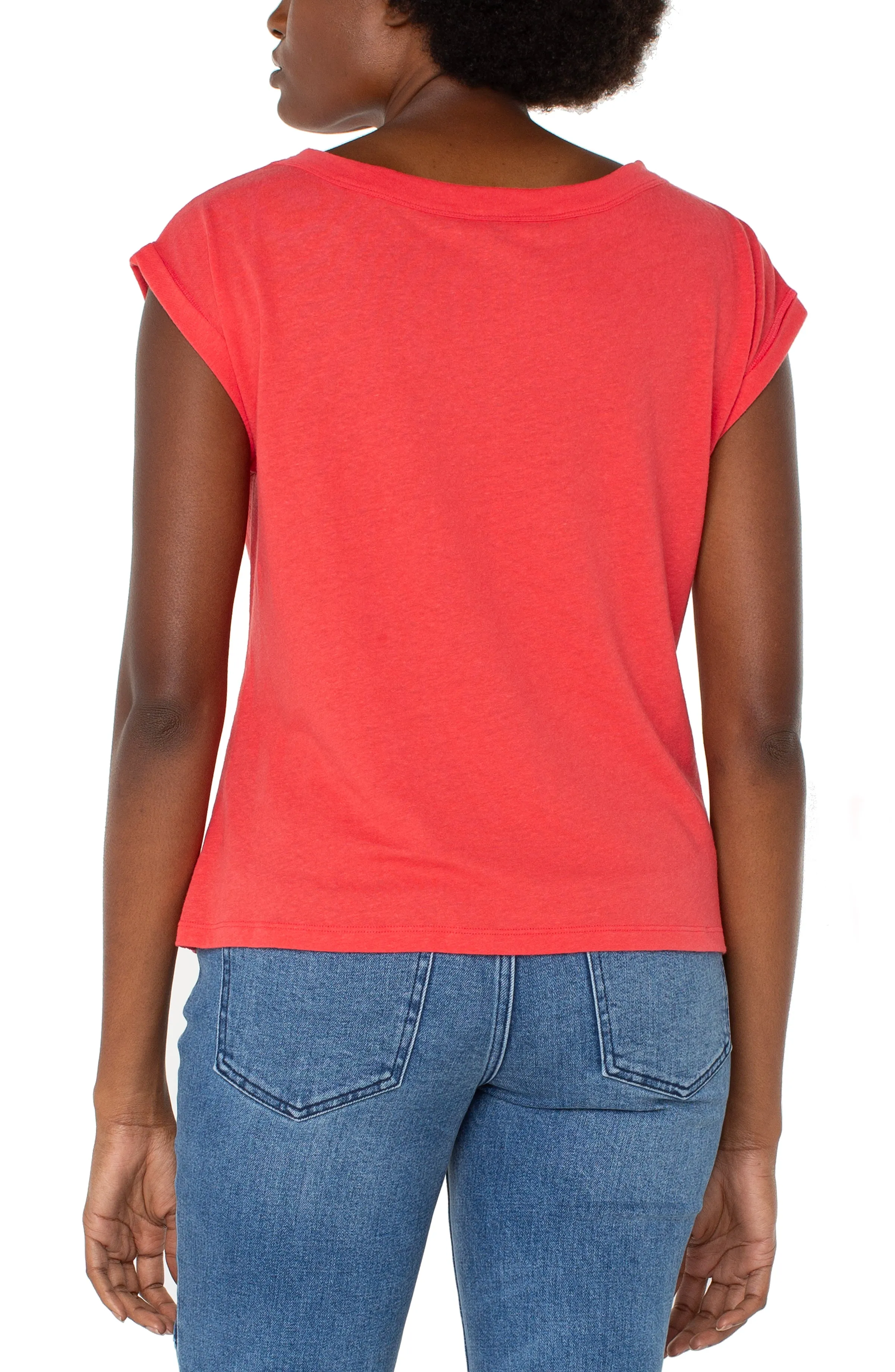 SHORT SLEEVE BOAT NECK KNIT TOP sold by Liverpool Jeans Company product image thumbnail 3