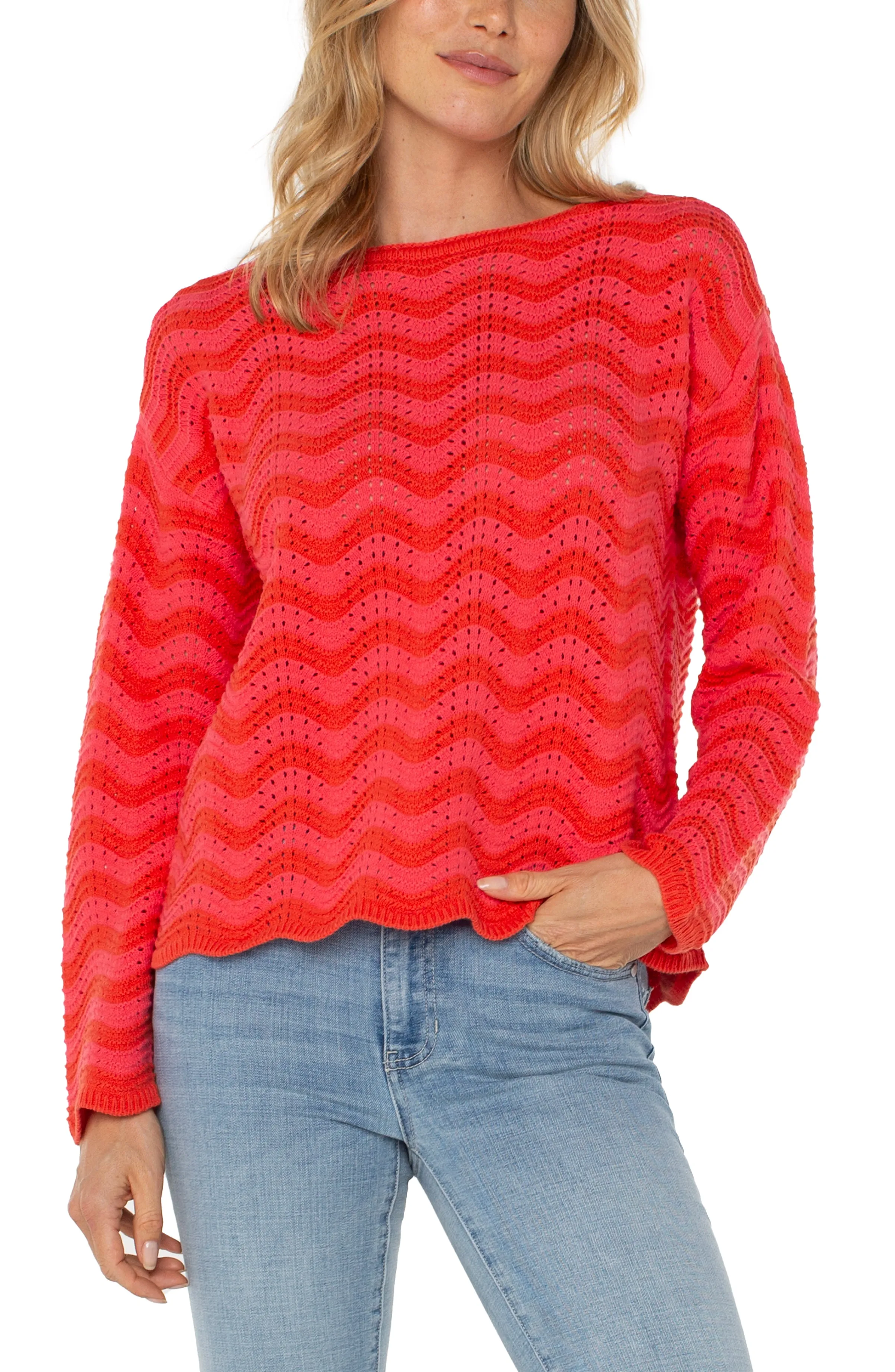LONG SLEEVE BOATNECK SWEATER sold by Liverpool Jeans Company