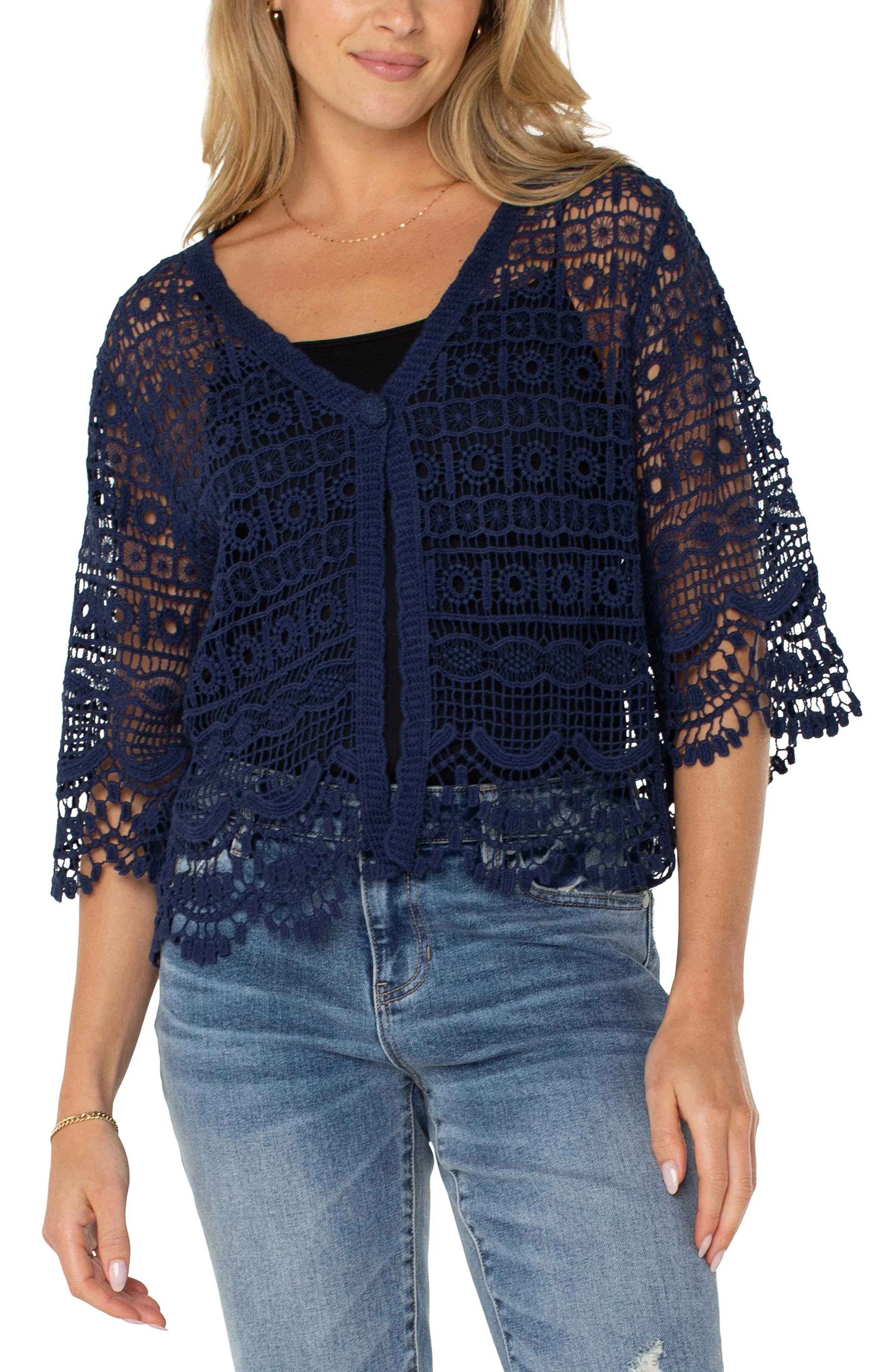SHORT SLEEVE LACE BOLERO sold by Liverpool Jeans Company product image thumbnail 4