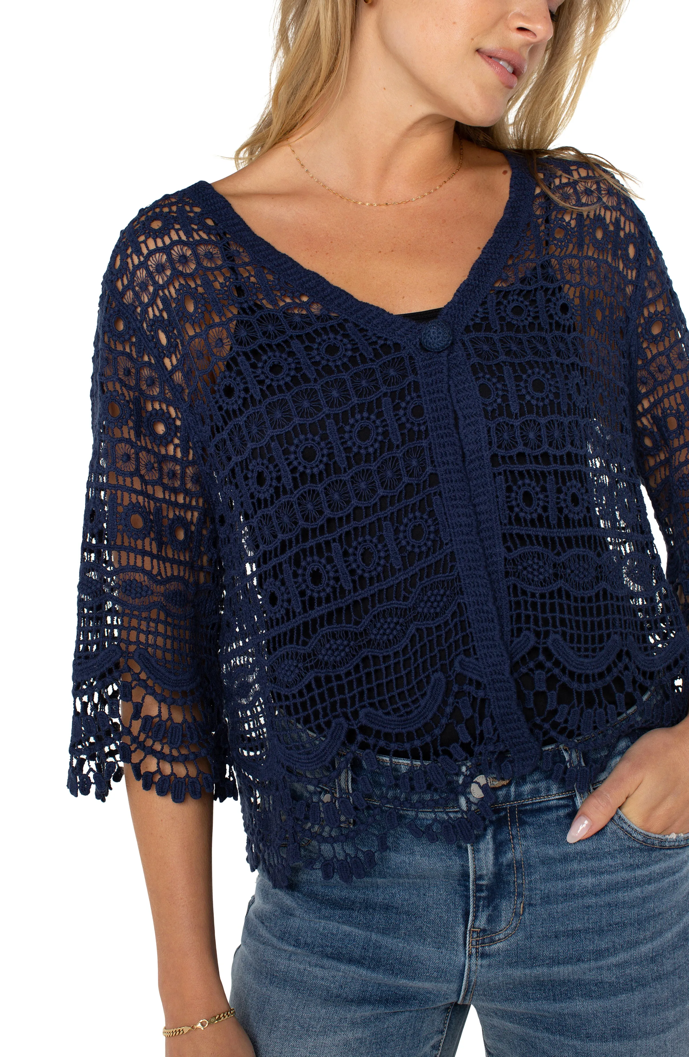 SHORT SLEEVE LACE BOLERO sold by Liverpool Jeans Company product image thumbnail 3