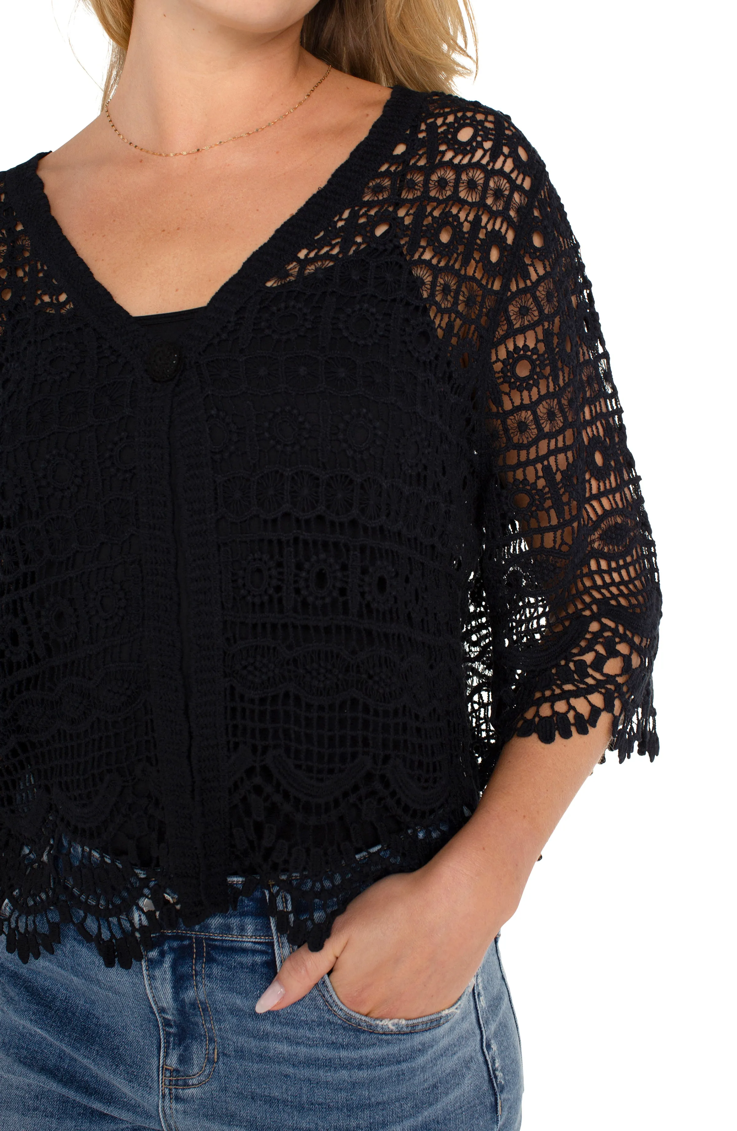 SHORT SLEEVE LACE BOLERO sold by Liverpool Jeans Company product image thumbnail 4
