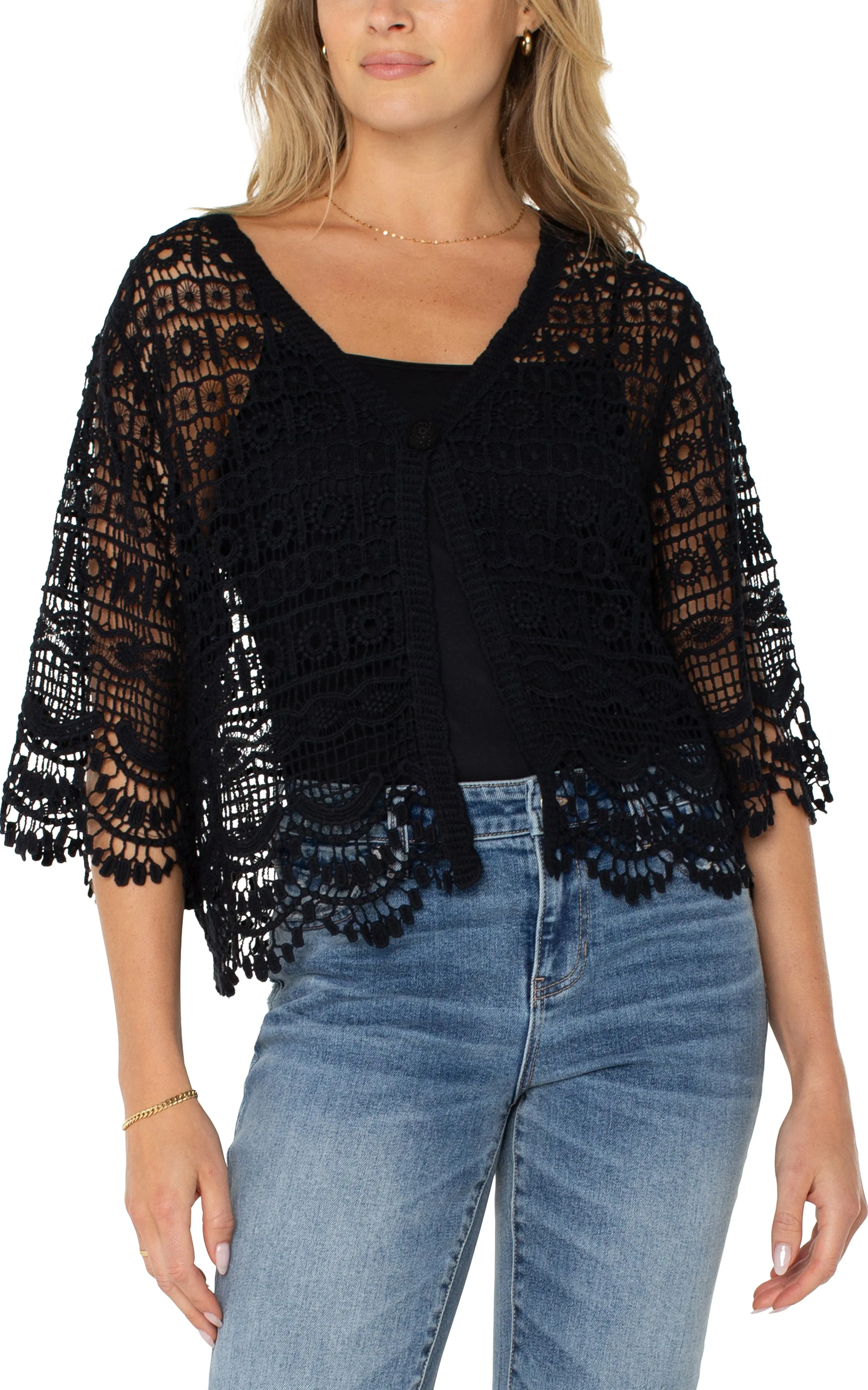 SHORT SLEEVE LACE BOLERO sold by Liverpool Jeans Company product image thumbnail 2
