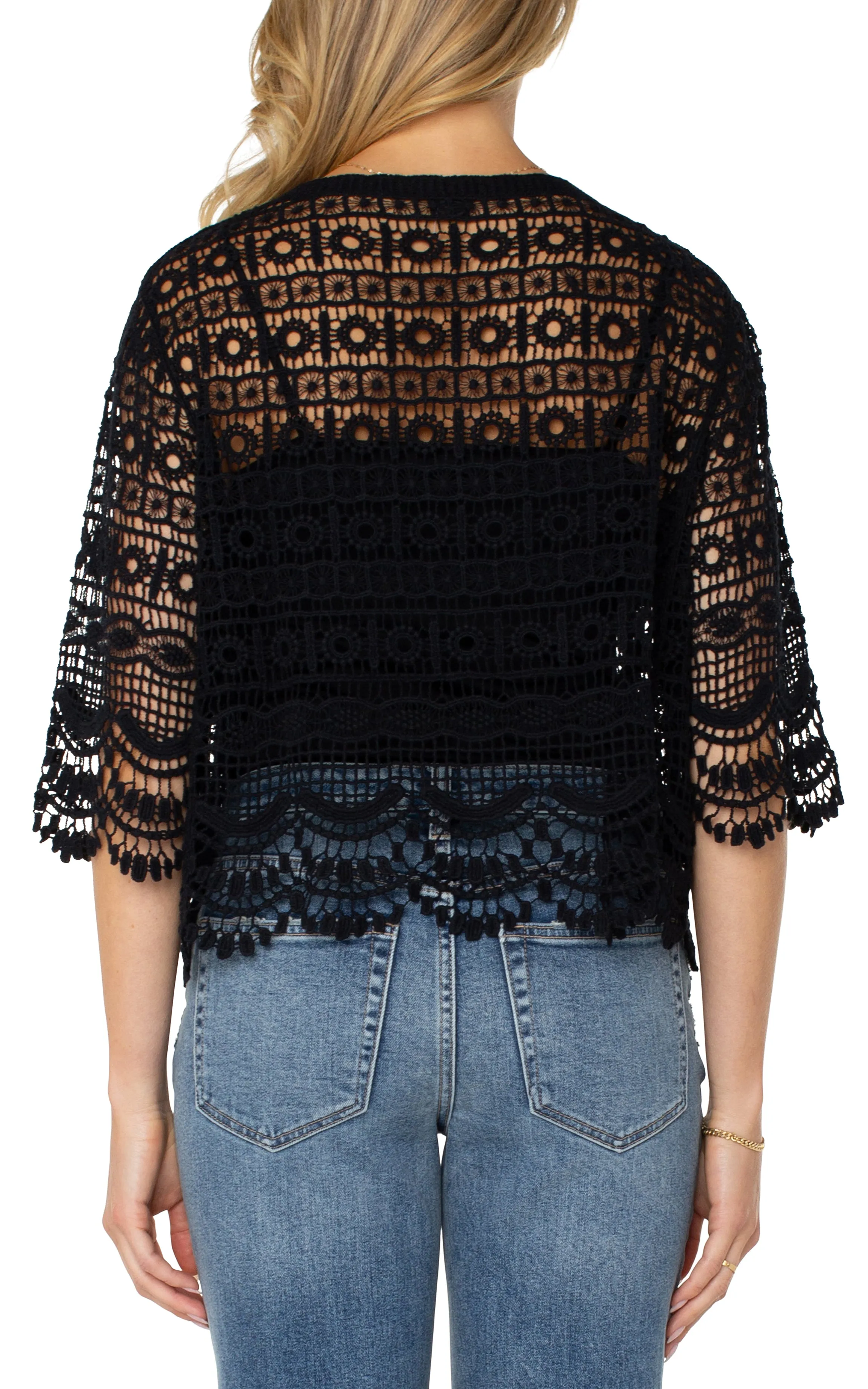 SHORT SLEEVE LACE BOLERO sold by Liverpool Jeans Company product image thumbnail 3