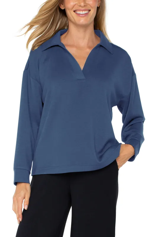 V-NECK POPOVER WITH COLLAR sold by Liverpool Jeans Company