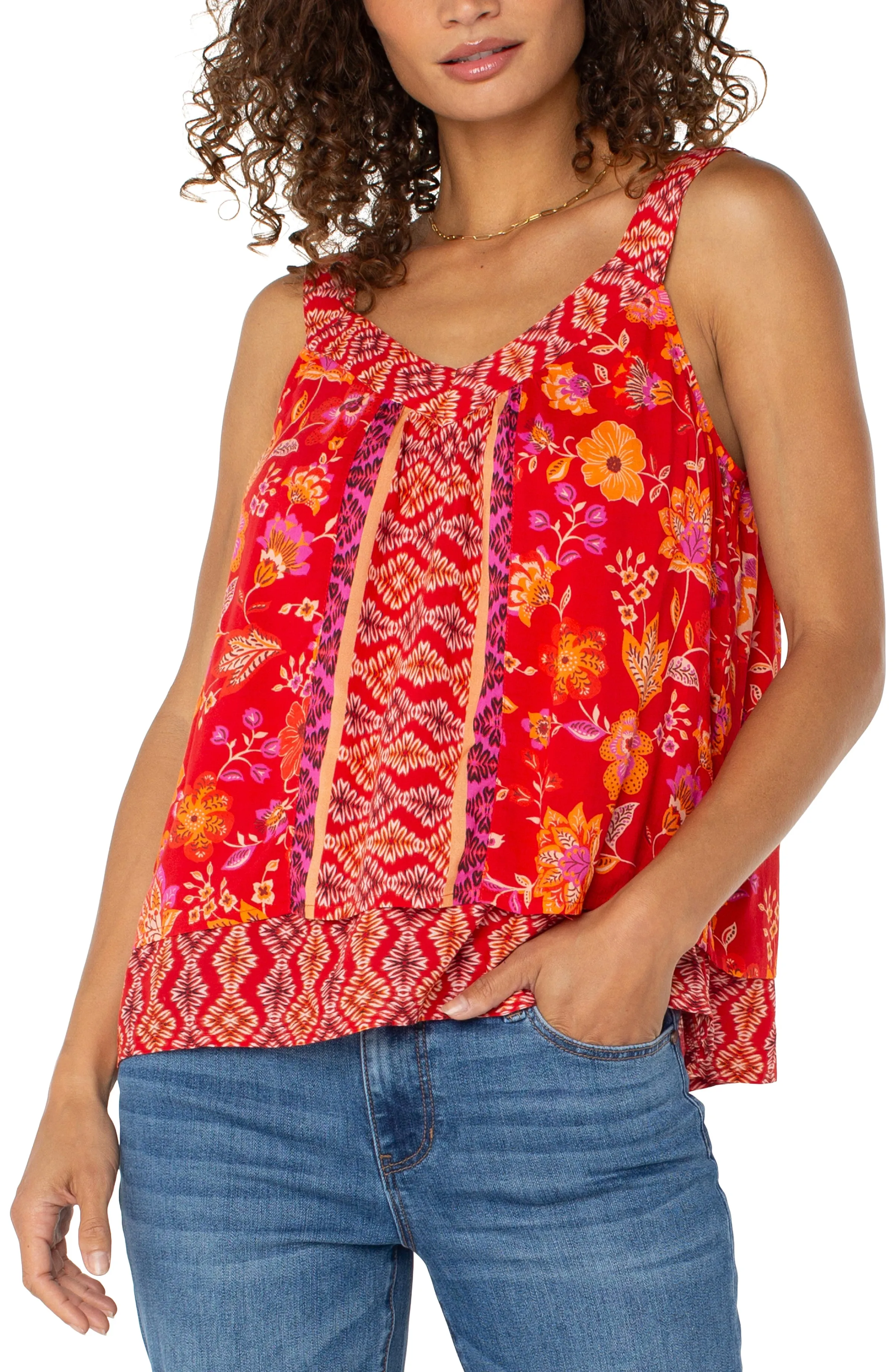 SLEEVELESS V-NECK WOVEN TANK sold by Liverpool Jeans Company product image thumbnail 5