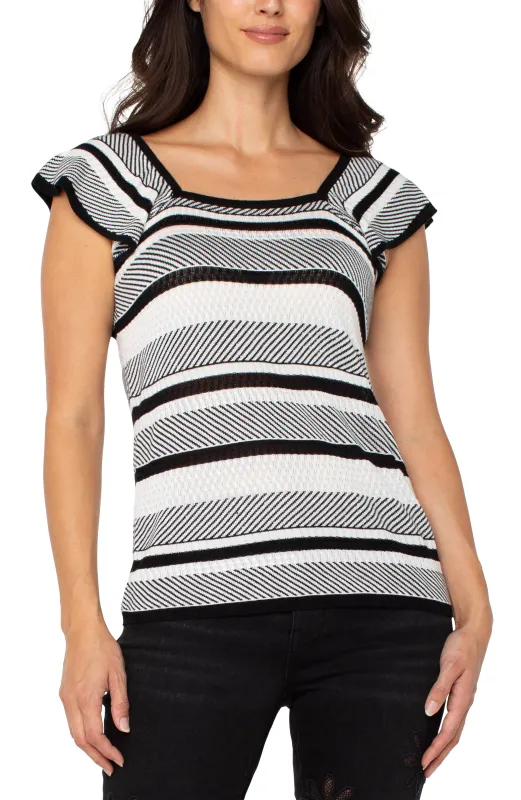 RUFFLE SLEEVE SWEATER TOP sold by Liverpool Jeans Company