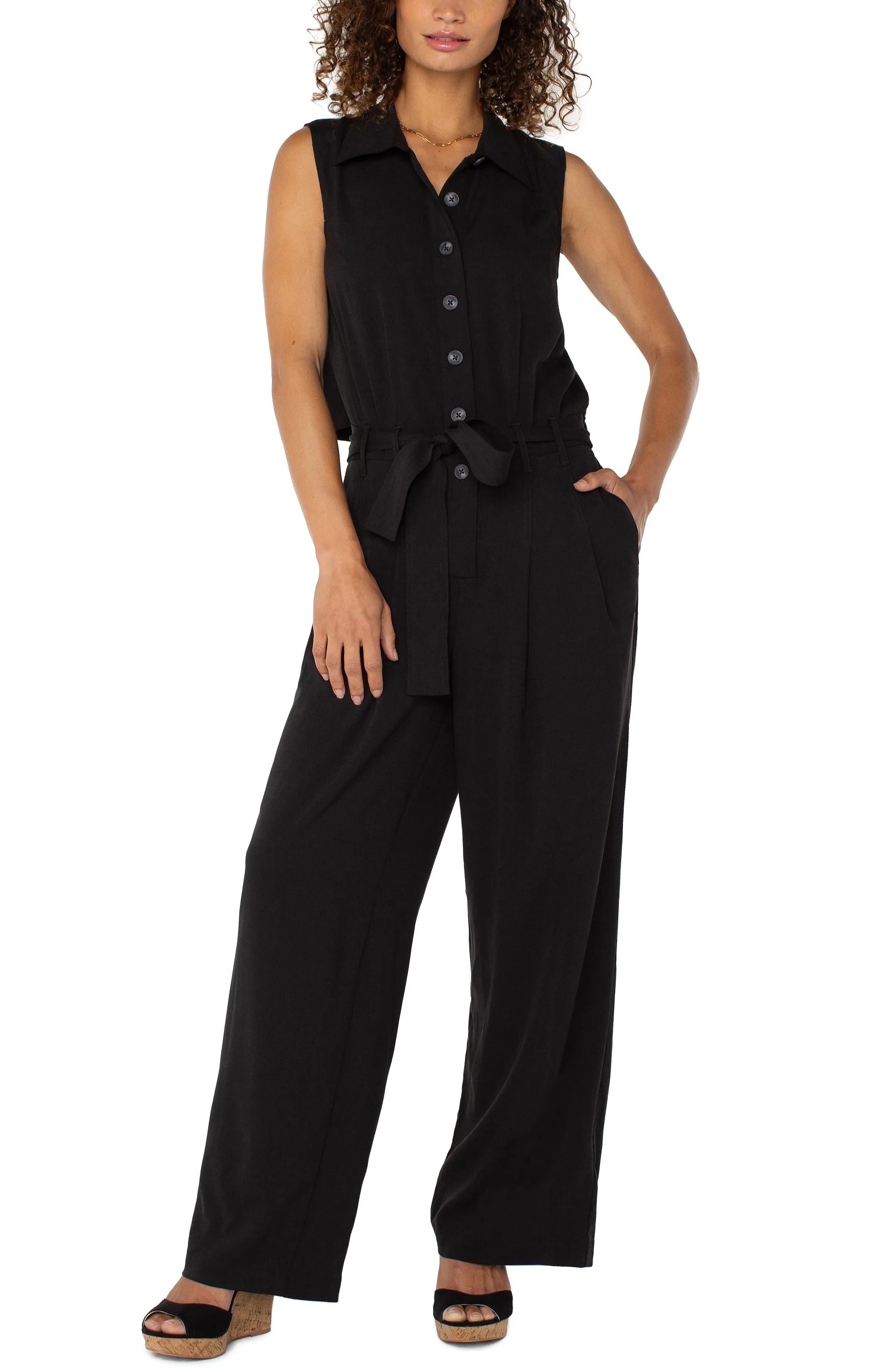 SLEEVELESS JUMPSUIT WITH WIDE LEG sold by Liverpool Jeans Company product image thumbnail 5