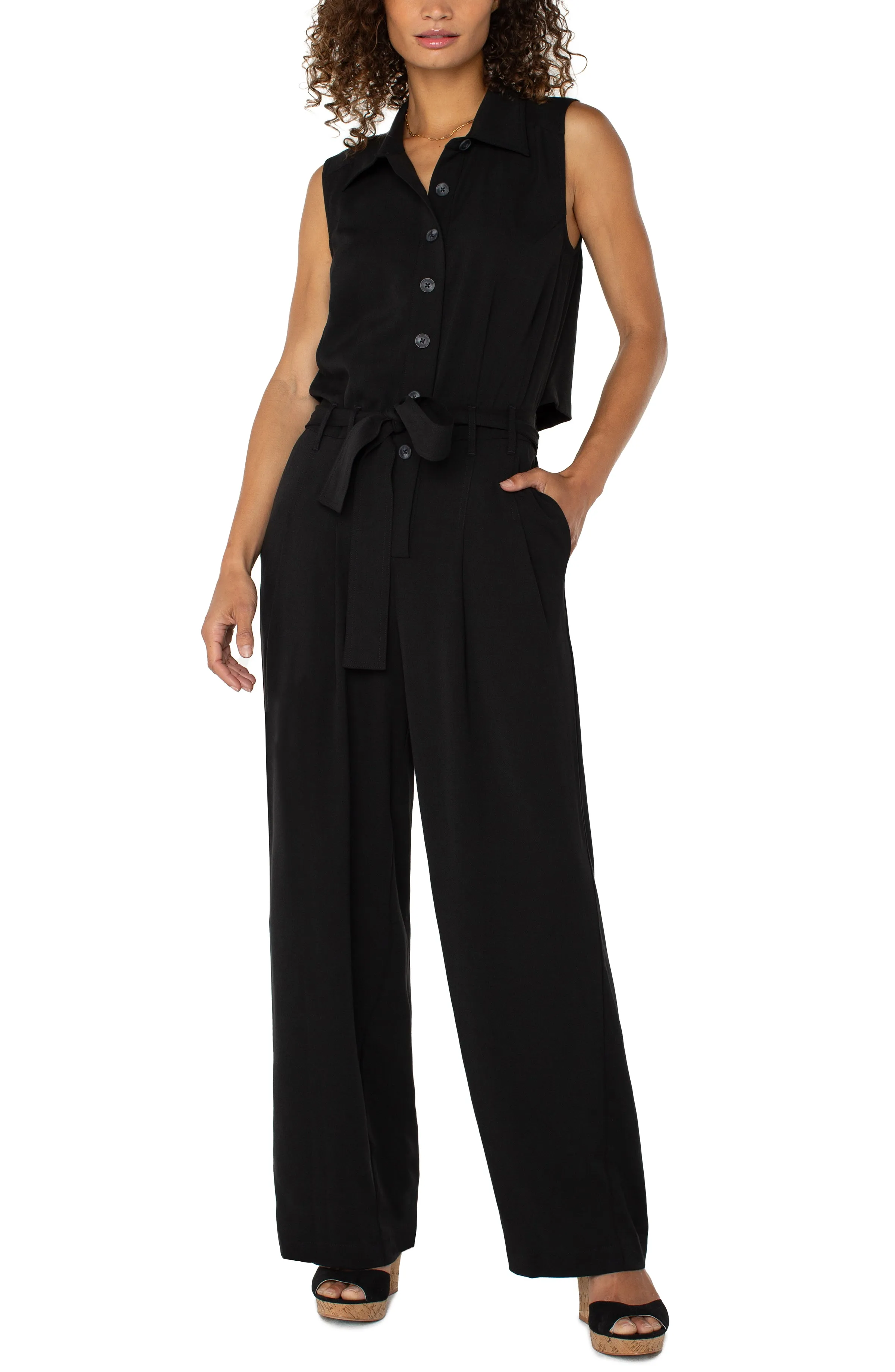 SLEEVELESS JUMPSUIT WITH WIDE LEG sold by Liverpool Jeans Company