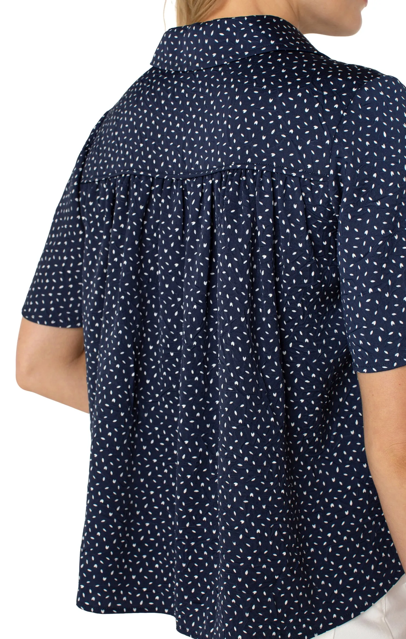 1/2 SLEEVE SHIRRED WOVEN BLOUSE sold by Liverpool Jeans Company product image thumbnail 4