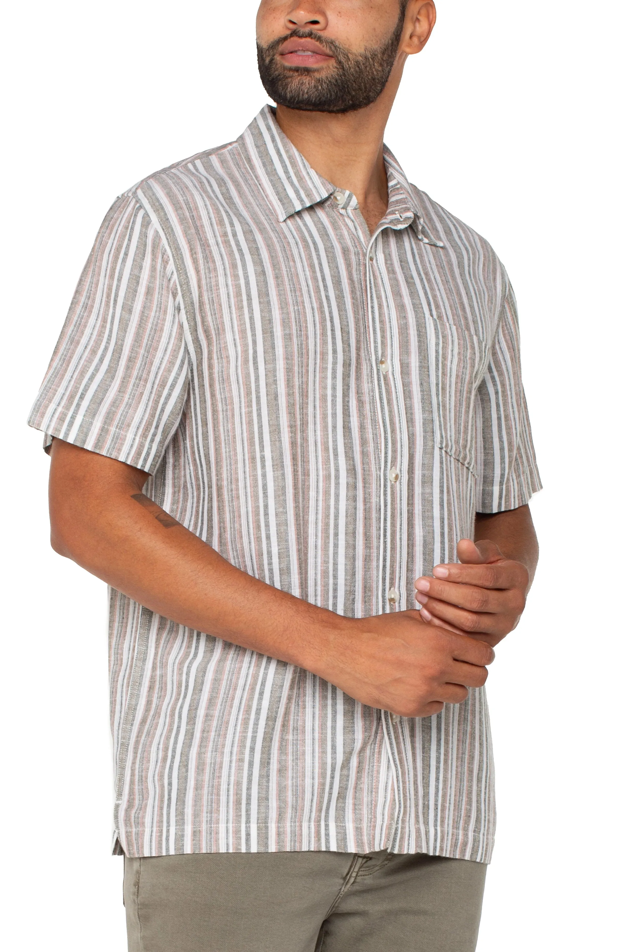 BUTTON UP SHORT SLEEVE SHIRT sold by Liverpool Jeans Company product image thumbnail 5