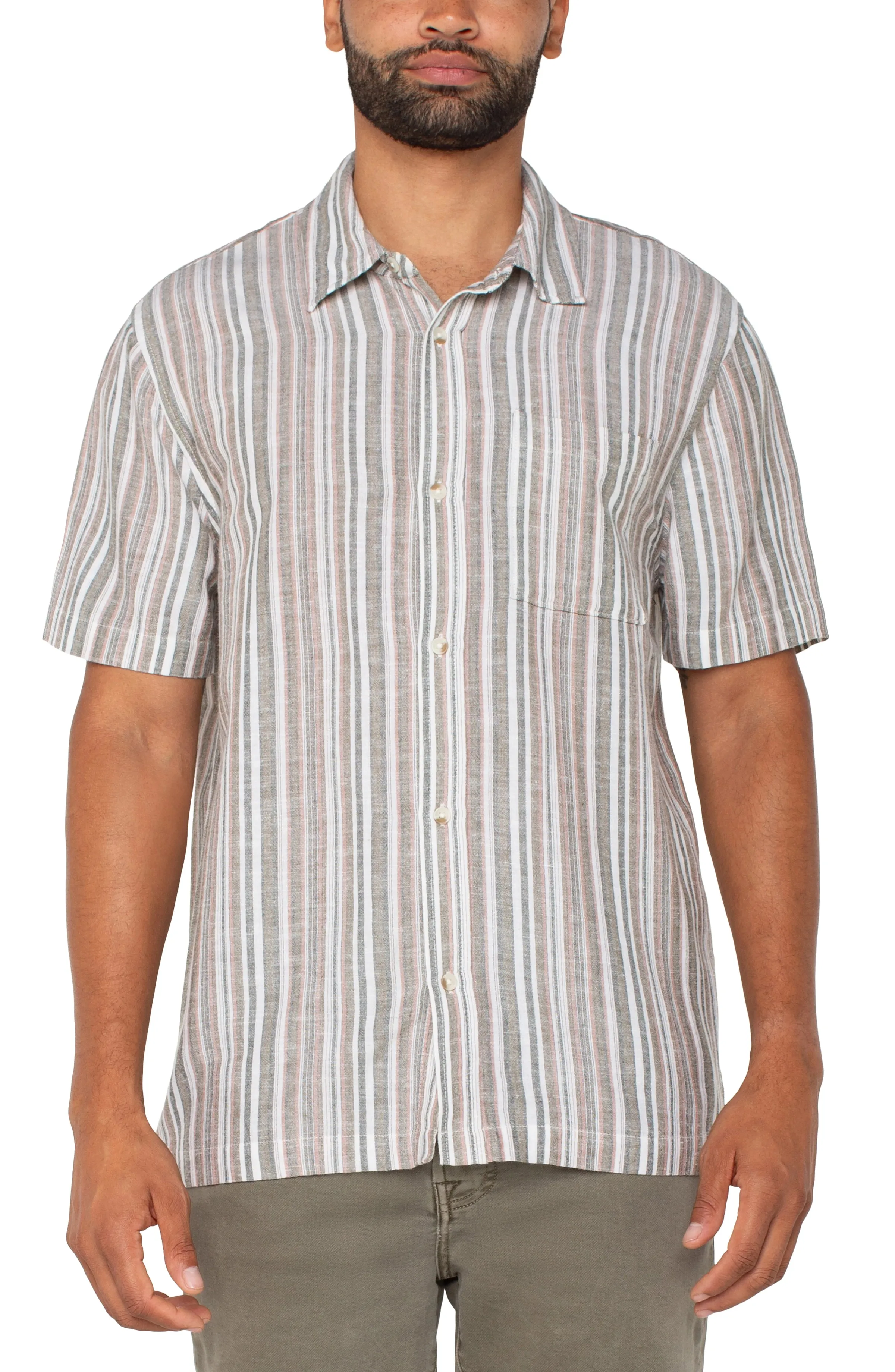 BUTTON UP SHORT SLEEVE SHIRT sold by Liverpool Jeans Company