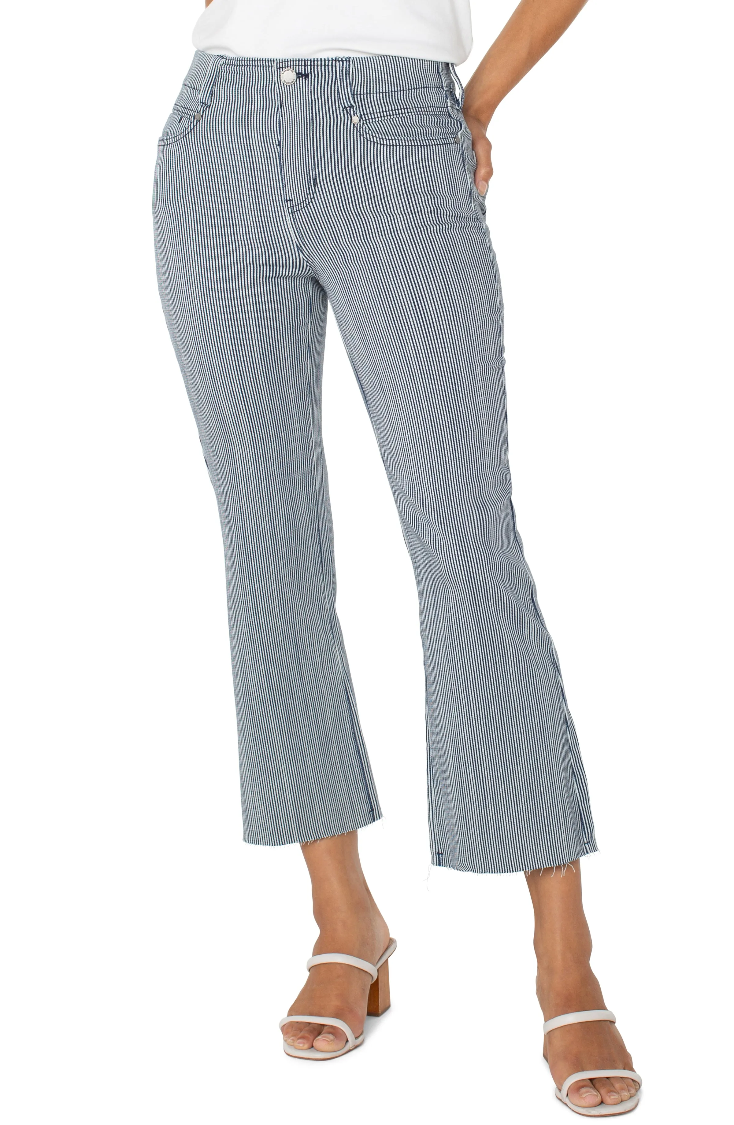 THE PETITE GIA GLIDER® CROP FLARE WITH BACK PLEAT sold by Liverpool Jeans Company