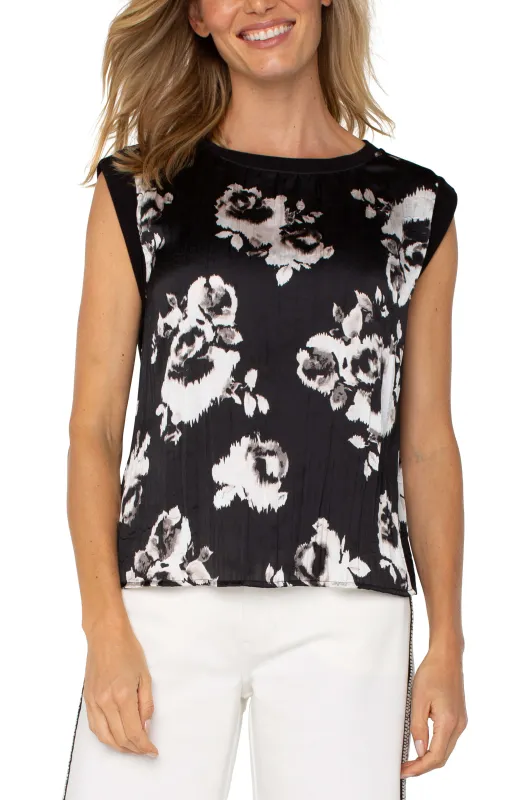PETITE SLEEVELESS WOVEN KNIT TOP sold by Liverpool Jeans Company